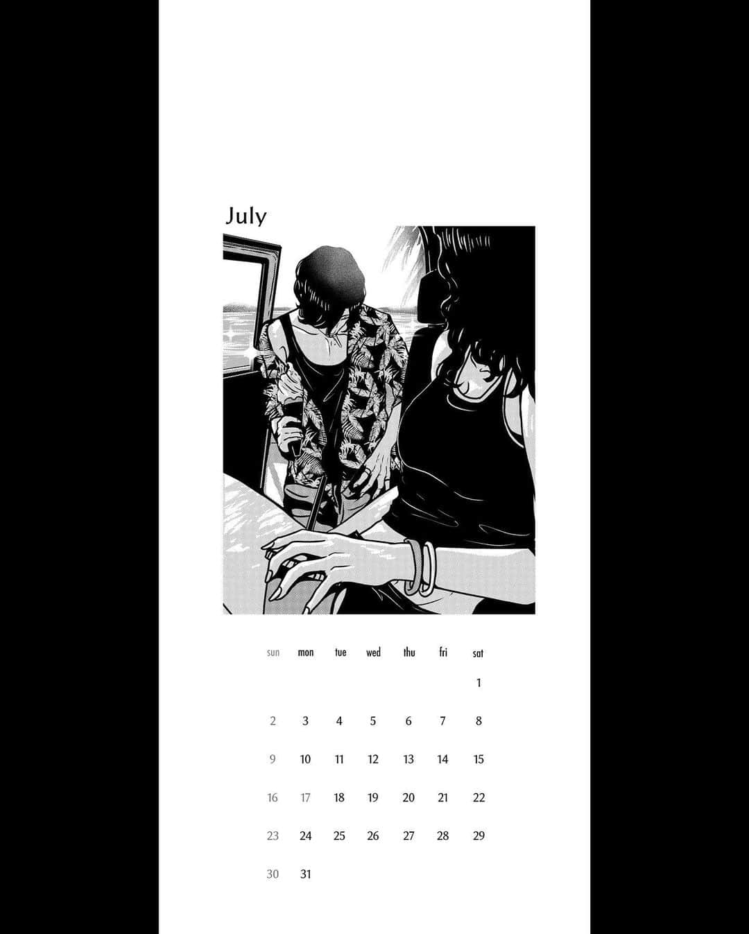 masuda mikuさんのインスタグラム写真 - (masuda mikuInstagram)「君との熱が冷めない  #7月カレンダー #calendar」7月6日 7時43分 - moko__to__moko