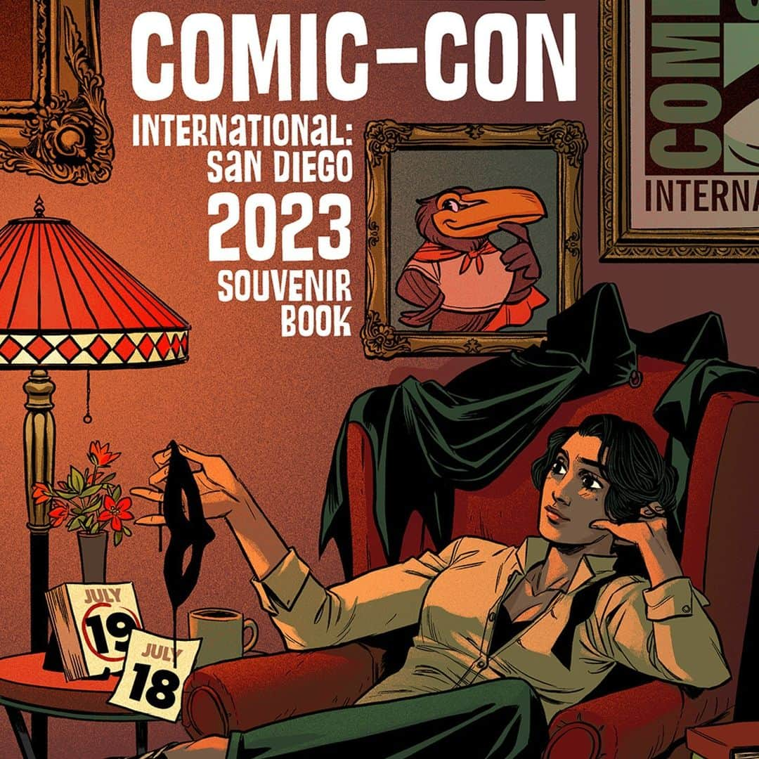 コミコン・インターナショナルのインスタグラム：「We are happy to announce this year’s Comic-Con Souvenir Book cover art was created by Comic-Con Special Guest Becky Cloonan. Born in Pisa, Italy, and raised in the United States (she currently lives in the Pacific Northwest), Cloonan’s work has appeared in DC, Dark Horse, Image, and Marvel comics, as well as on album covers, gig posters, and even on buildings.」