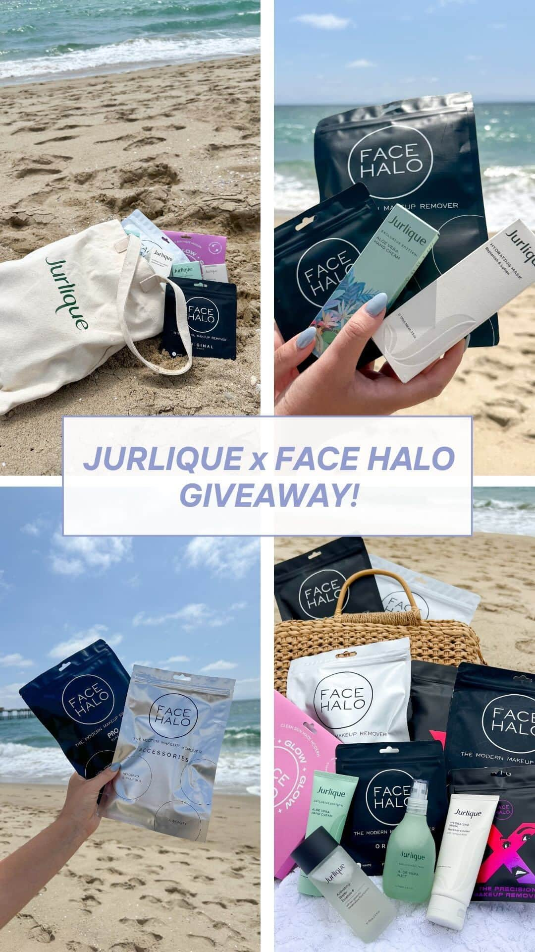 ジュリークのインスタグラム：「it’s GIVEAWAY time with @facehalo 🐚☀️🌊🏄‍♀️ two lucky winners will receive Jurlique’s Aloe Vera Mist + Hand Cream, Hydrating Mask, AWE+ and Face Halo’s Original + Pro Black Makeup Remover, Precision Makeup Remover, Glow Skin Set, Accessories and Body Exfoliator to get them vacation ready!   here’s how to enter:  🏖️ like this post 🏖️ follow @jurliqueusa + @facehalo  🏖️ comment your favorite thing about summer below!  🏖️ bonus: tag a friend to enter this giveaway too   wishing you all the best of luck!   giveaway runs from July 5th at 5pm PST to July 11th at 12pm PST. there will be 1 U.S. winner announced on our stories + DM’d on 7/11 from @jurliqueusa account + 1 AU winner DM’d on 7/11 from the @facehalo account. this giveaway is only open to U.S. and Australia residents over 18 years of age. this giveaway is not affiliated with Instagram.   .  . . #jurliqueusa #summervacation #summeressentials #summertime #summerskincare #summerbeauty #beautybrands #facehalo #skincaregiveaway #summergiveaway #summerskin #beautygiveaway #giveawaytime #brandgiveaway #giveaway2023」