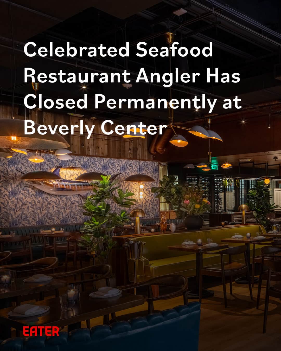 Eater LAさんのインスタグラム写真 - (Eater LAInstagram)「Angler has closed permanently on the ground floor of the Beverly Center after a challenging four-year run. Opened in mid-2019, the San Francisco restaurant came from former Saison Hospitality chef Joshua Skenes, whose three-star Saison and one-star Angler gained accolades over the years. LA’s version of Angler felt like a close copy to the Embarcedero original, though without the sweet views of the Bay Bridge; it was locked instead inside an enclosed space at the Beverly Center. Still, the dimly lit dining room was a favorite among LA diners and especially local and visiting chefs, who appreciate the restaurant’s upscale service, seemingly simple but groundbreaking seafood dishes, and top-rate beverage menu.  Read about the closure, written by Eater LA lead editor Matthew Kang (@mattatouille) by clicking on the link in bio.   📸: @meetjakob」7月6日 9時05分 - eater_la
