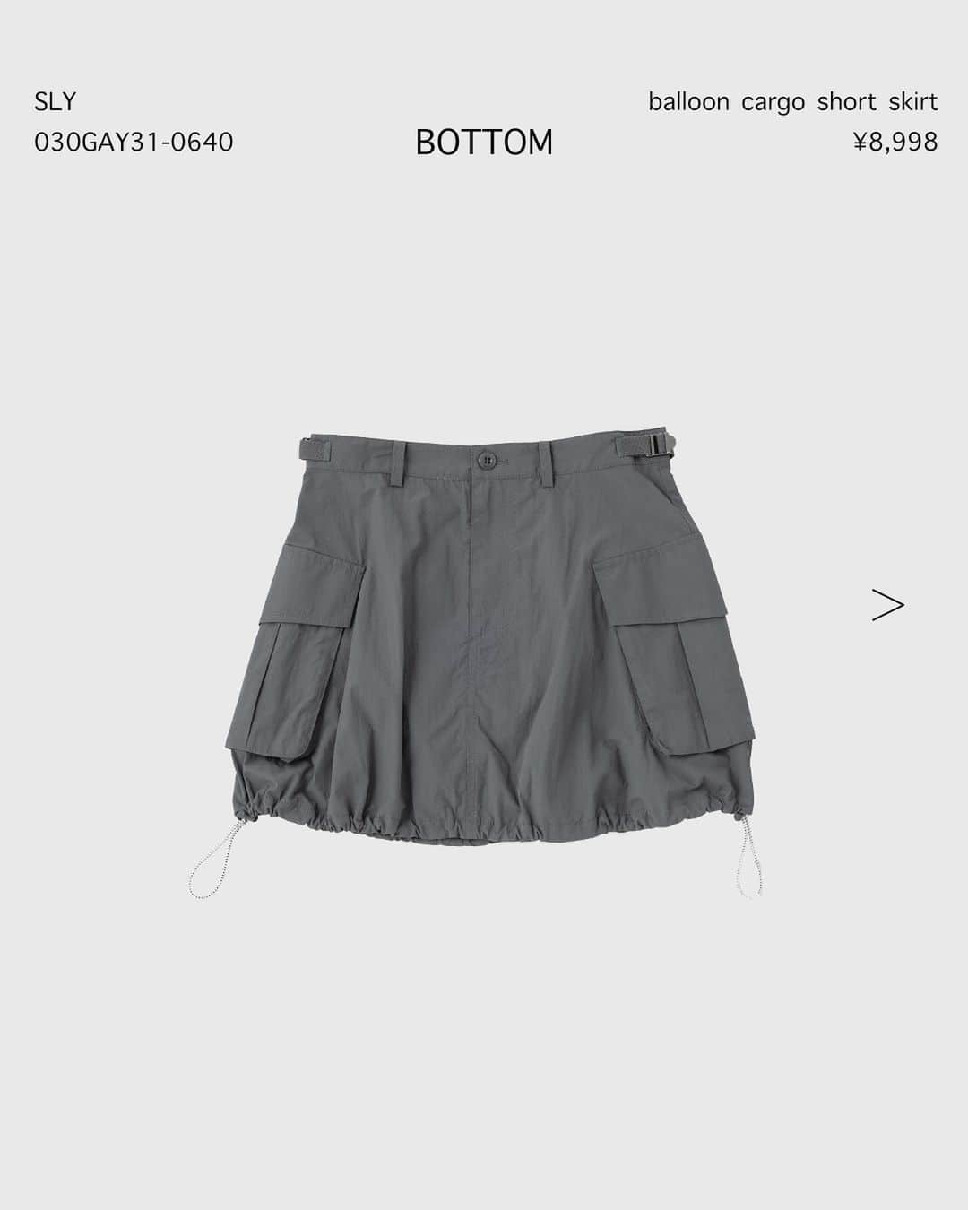 SHEL'TTER WEB STOREさんのインスタグラム写真 - (SHEL'TTER WEB STOREInstagram)「【NEW IN】 - BOTTOM - ━━━━━━━━━━━━━━━━ 【SLY】BALLOON CARGO ショートスカート ¥8,998 tax in Size：1,2 Color：GRY,BLK No：030GAY31-0640 ※発売中  【SLY】BOX PLEATS STRETCHY ショートパンツ ¥7,997 tax in Size：0,1,2 Color：Multi_1,BLK No：030GAR31-2750 ※7/7 12:00発売予定  【MOUSSY】SHIRRING スカート ¥10,450 tax in Size：1,2 Color：GRN,BLK No：010GSS30-2000 ※発売中  【MOUSSY】PANEL LACE スカート ¥11,000 tax in Size：1,2 Color：GRN,BRN No：010GAA30-6950 ※発売中  気になるアイテムは画像をタップまたは プロフィールのサイトURLをクリック✔ ━━━━━━━━━━━━━━━━ #SHELTTERWEBSTORE #SWS #MOUSSY  #SLY #2023ss #summer2023 #y2k #y2kfashion #cargoskirt #ミニスカート #ロングスカート #ショートパンツ #カーゴスカート #ギンガムチェック #ギャザースカート #レーススカート #シャーリング」7月6日 12時00分 - sheltterwebstore