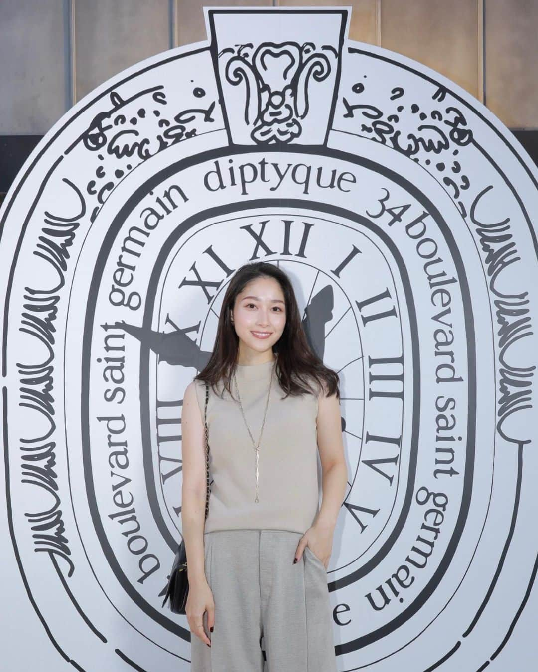 熊谷江里子のインスタグラム：「@diptyque のオープニングイベントへ🕯️🤍　 とっても素敵な空間でした✨  #diptyqueunairdeparis  #diptyqueパリの空気  #diptyque #diptyqueparis」