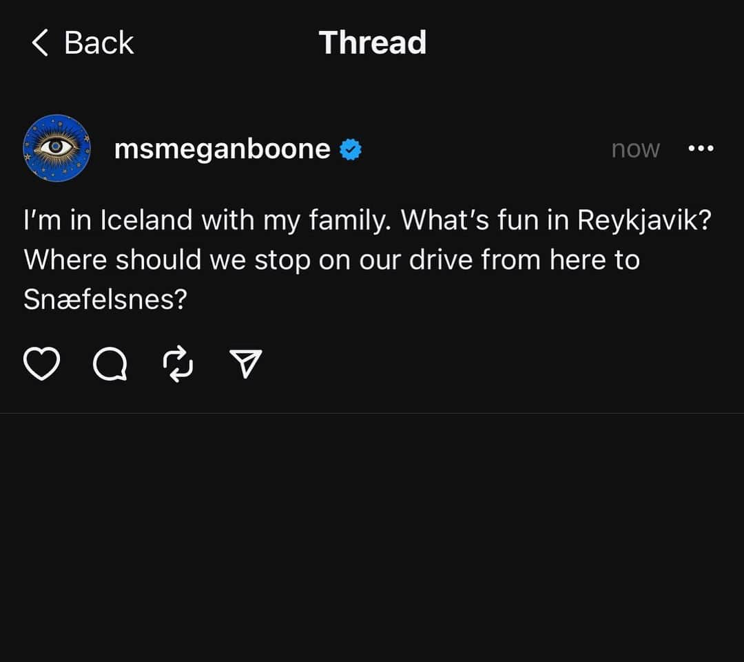 メーガン・ブーンのインスタグラム：「Willing to try @threadsapp — be nice!」