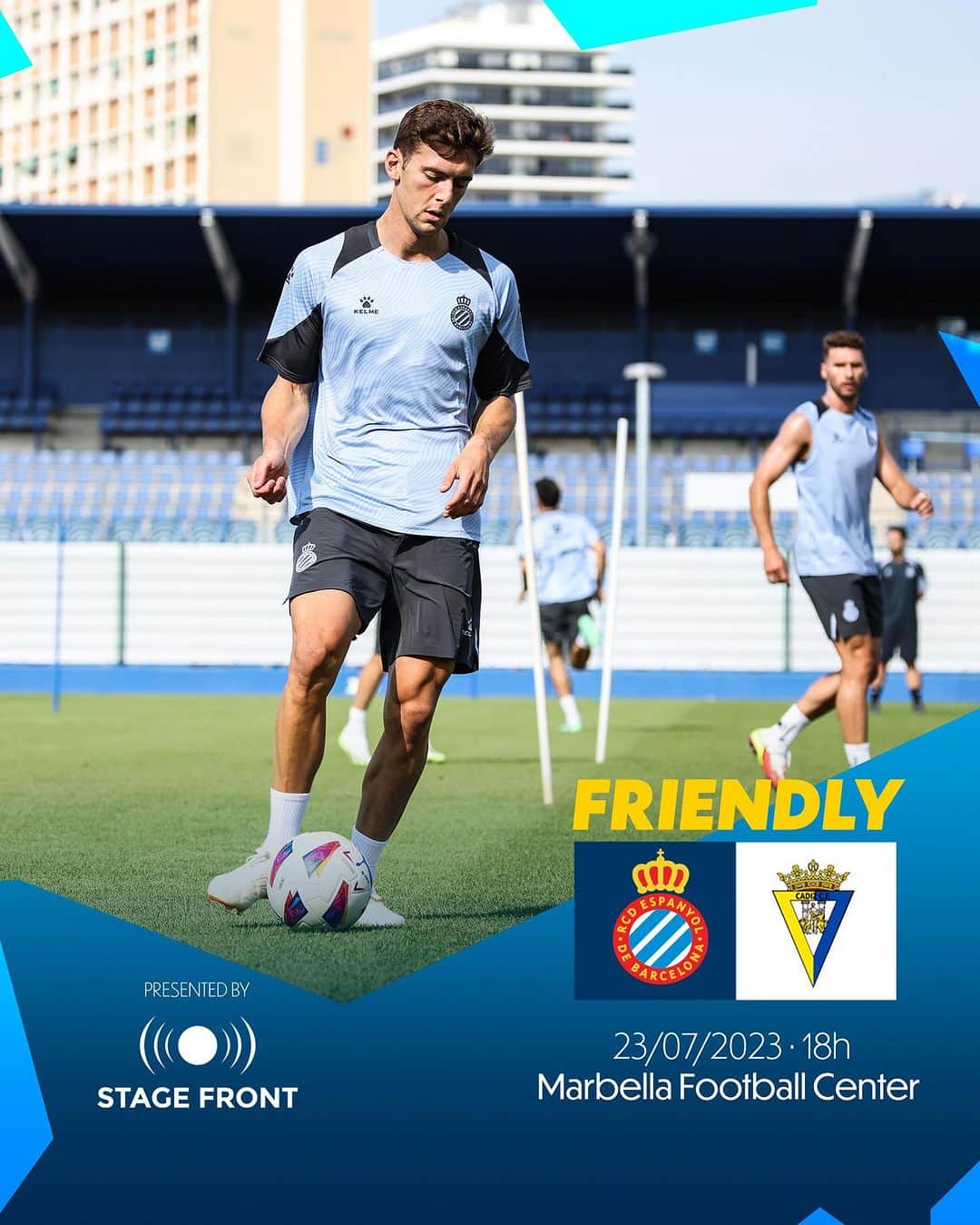 RCDエスパニョールのインスタグラム：「✅ 𝗡𝗼𝘂 𝗮𝗺𝗶𝘀𝘁𝗼́𝘀 𝗰𝗼𝗻𝗳𝗶𝗿𝗺𝗮𝘁! 🏟️ @marbellafootballcenter_mfc  🗓️ 23/7/2023 · 18h  ¡Nos vemos pronto, @cadizclubdefutbol!😉」
