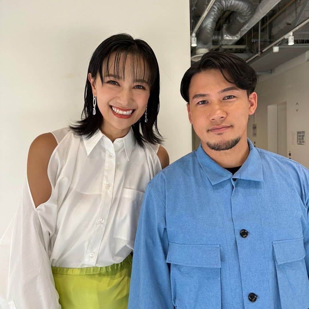 山口りさのインスタグラム：「ヒロくんとゆーちゃん🩵  @hirotakaurabe  @takahashiyu.official   楽しかった〜🤭  📍番町スタジオ」