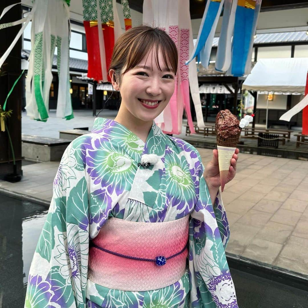 糸永有希のインスタグラム：「熊本城🏯 城彩苑ソフトクリームフェア 中継で紹介しました🍦  #RKK#TBS 系列  #熊本放送#3ch  #ゲツキン#七夕 #熊本城#城彩苑」