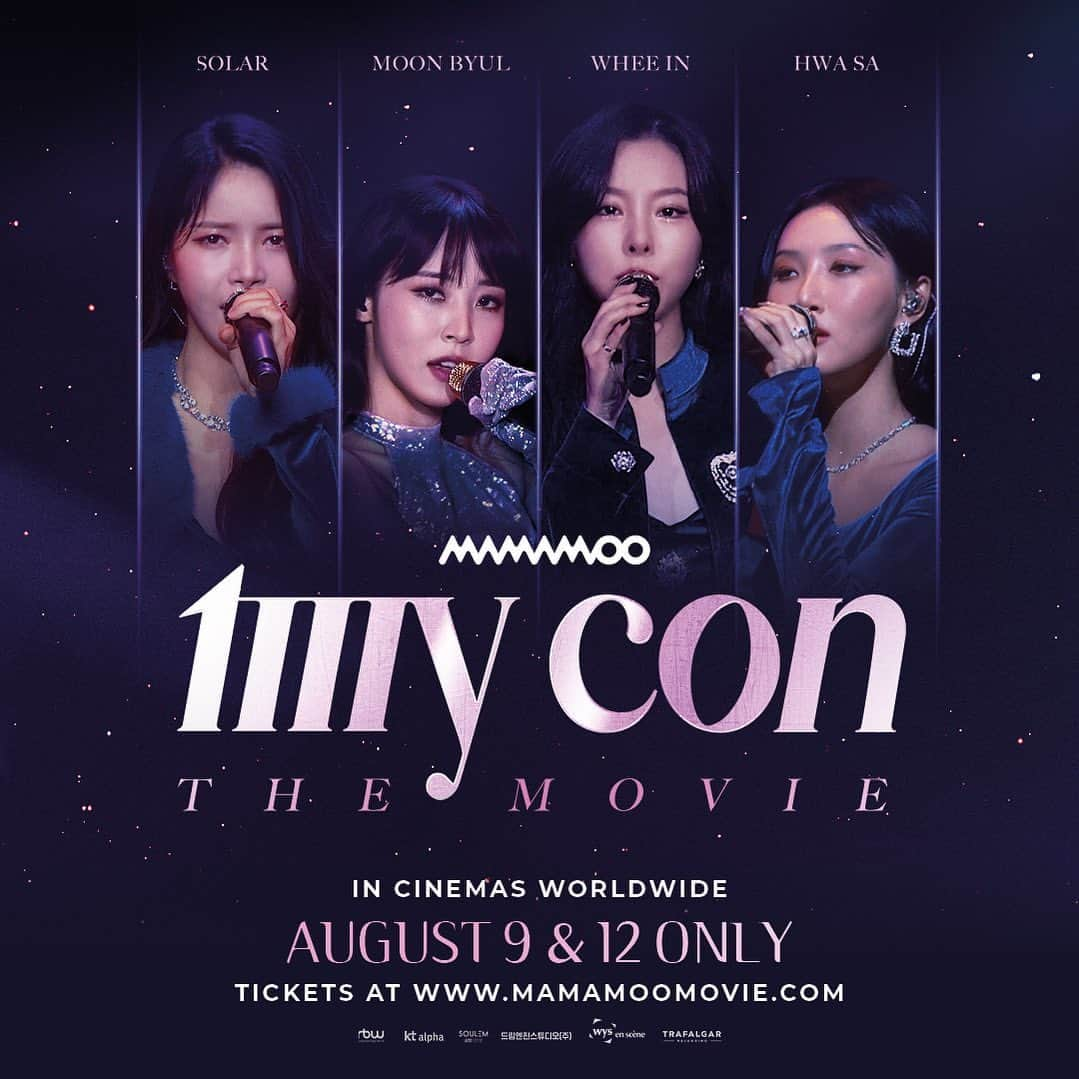 Mamamooさんのインスタグラム写真 - (MamamooInstagram)「. [#MAMAMOO]  <MAMAMOO: MY CON THE MOVIE>  Worldwide Release Announcement  The new movie is in cinemas  worldwide on Aug 9 & 12! 🎬   📢 Tickets on sale Friday, July 14  Detailed info 🔗 mamamoomovie.com  #MAMAMOO #MamamooMovie  #MY_CON_THE_MOVIE #MY_CON」7月7日 8時00分 - mamamoo_official