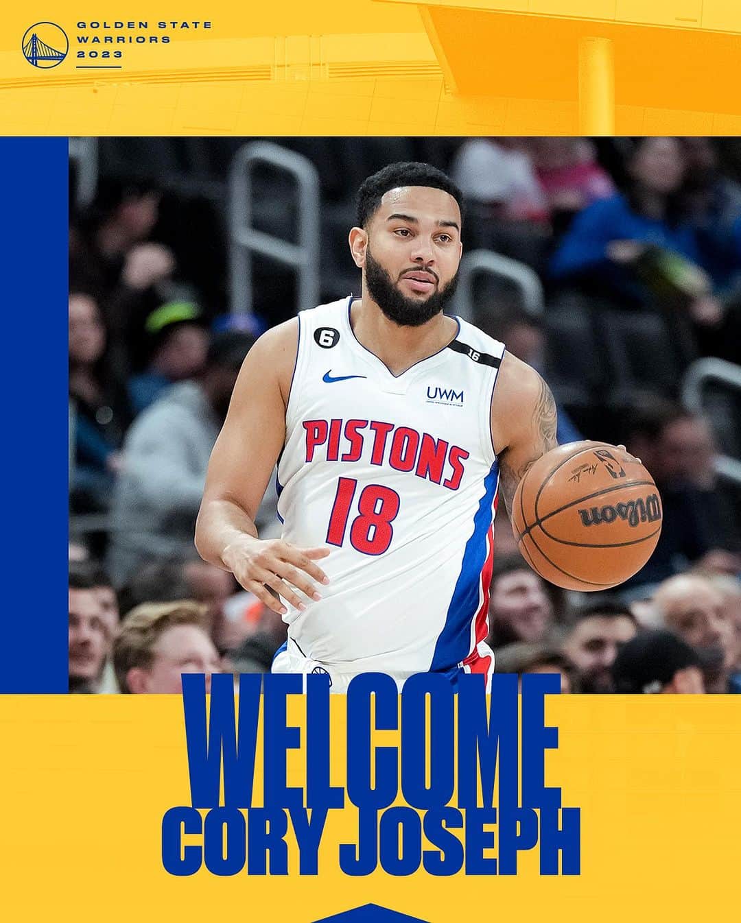 ゴールデンステート・ウォリアーズのインスタグラム：「The newest member of #DubNation, Cory Joseph ⚡️」