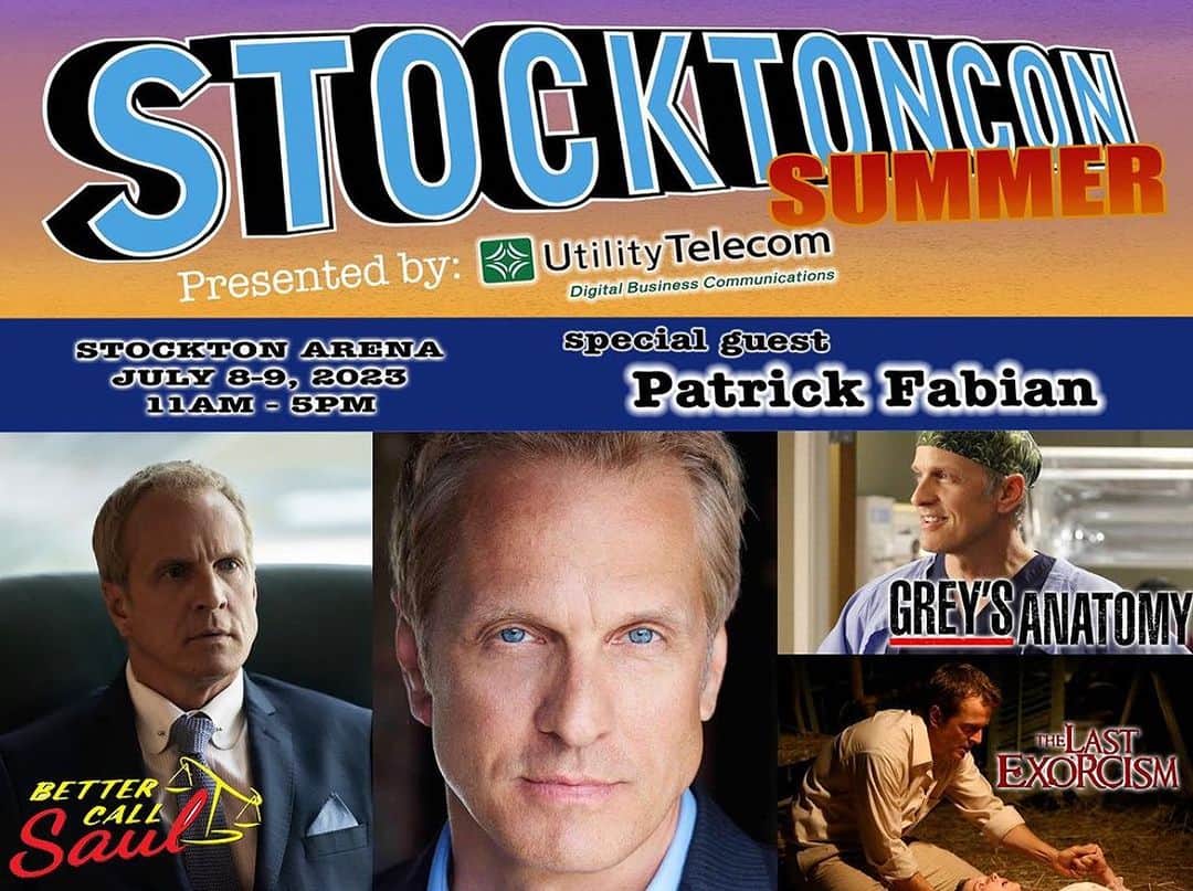 パトリック・ファビアンのインスタグラム：「My First Con…..Come say Hi! 🤙P  July 8th & 9th @stocktoncon  #StocktonArena #stocktoncon2023summer」