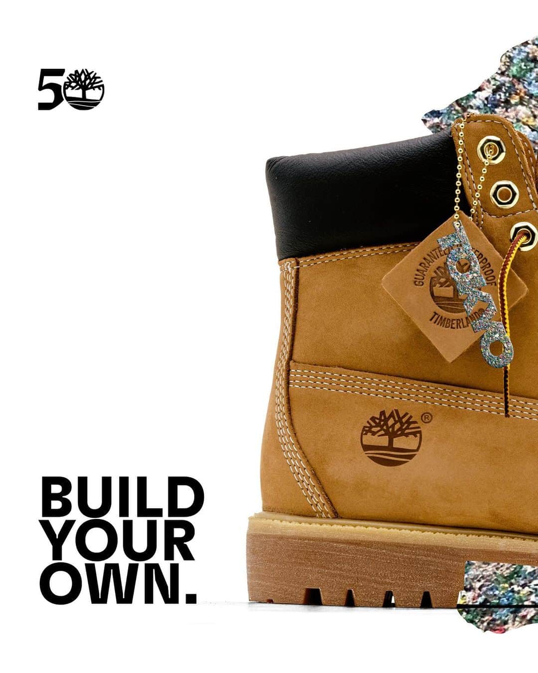 ティンバーランドのインスタグラム：「Customization redefined 💥​ ​ To celebrate 50 years of an icon, we’re inviting you to personally customize the Original Timberland®️ Boot through a unique AR experience that just dropped. 👀​ ​ Click the link in our bio to create your own custom timbs. ​ ​ #Timberland50​ #BuiltForTheBold」