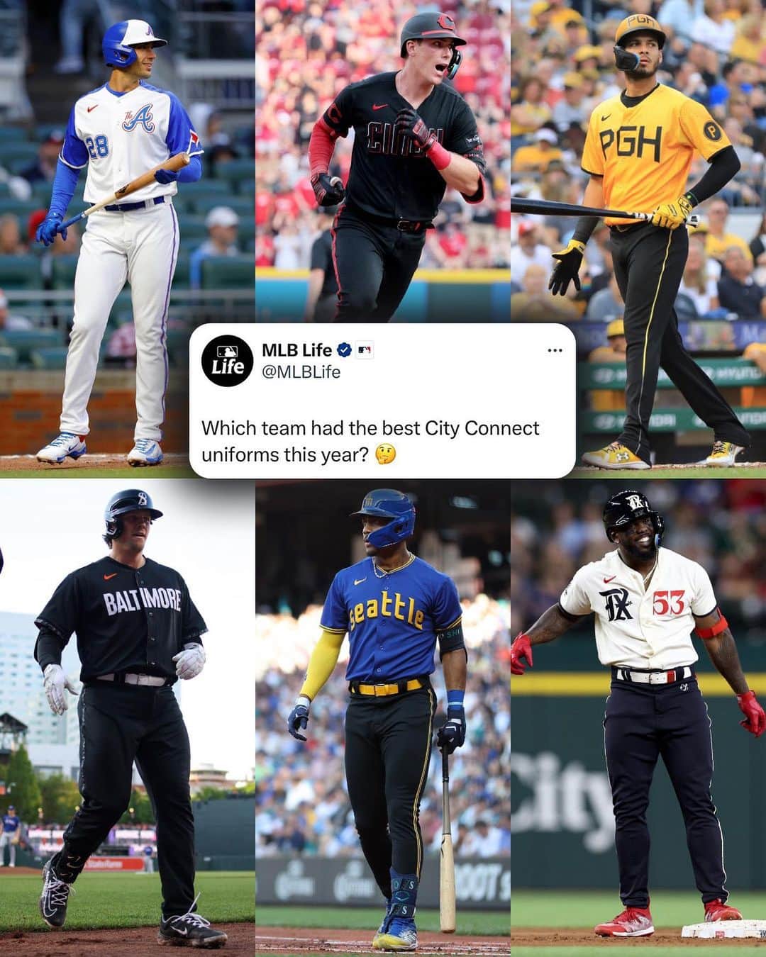 MLBさんのインスタグラム写真 - (MLBInstagram)「Tag your team and let them know ⬇️⬇️⬇️  #Braves #Reds #Pirates #Orioles #Seattle #Rangers #MLB」7月7日 1時14分 - mlb