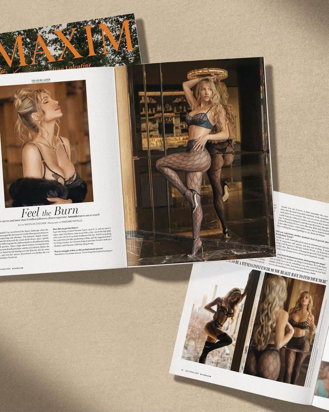 Amanda Leeさんのインスタグラム写真 - (Amanda LeeInstagram)「so fun shooting @maximmag july 2023 issue 🖤 photographer : @margaretpattillo makeup: @jackiefmua hair: @haylesloganhair location: @ascentloungeny wardrobe: @fleurdumalnyc」7月7日 2時47分 - amandaeliselee