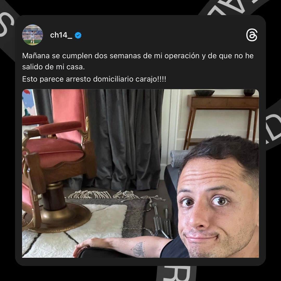 ハビエル・エルナンデス・バルカサールのインスタグラム：「Cáiganle a @threadsapp que estaré con todo en esa app hasta que me deje de gustar. (Si es que me deja de gustar)  Los amo!!」