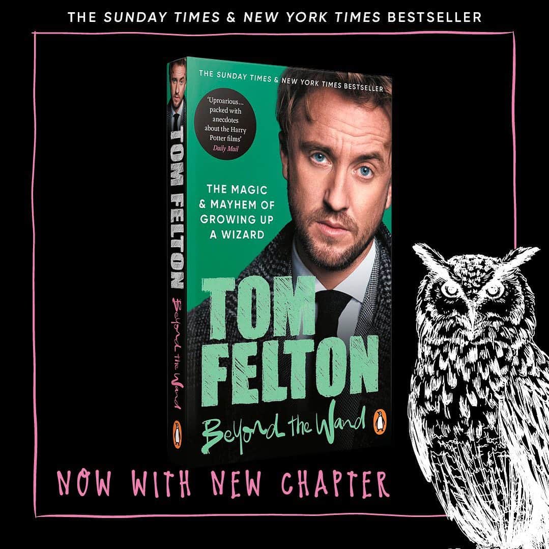 トム・フェルトンのインスタグラム：「So excited to announce that Beyond the Wand is out in paperback in the UK today! Complete with a whole new chapter 🐍 #BeyondTheWand」