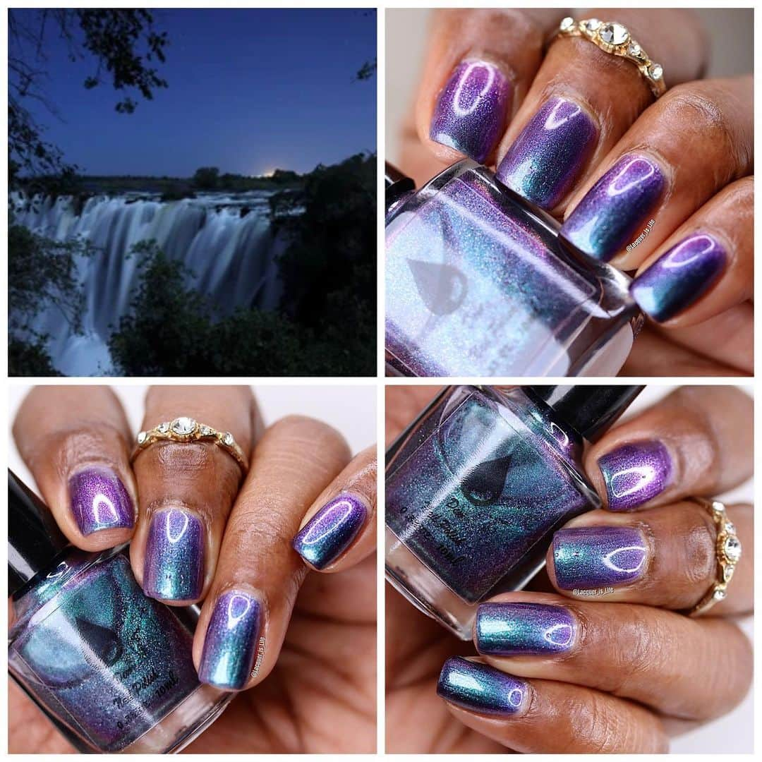 Nail Designsさんのインスタグラム写真 - (Nail DesignsInstagram)「Check out these exclusive July Polishes from @dewnailpolish  . “Victoria Falls” will be available @polishpickup shop   www.polishpickup.com . Sales Date: July 7th-10th . Theme: July Rewind . Polish Name: Victoria Falls . multi-chrome polish with silver magnetic pull. Shifts from turquoise-purple . Originally released May 21’ . Price: $12.50 . Product Size: 10mL . Available cap: 200  Sibling polish ‘Kalahari Desert’ will also be available on Dew Nail Polish website July 1st-30th  https://www.dewnailpolish.com/product-page/kalahari-desert  Also will be available July 1st-20th at Gracie Jay website:  www.graciejayandco.com . It will also be available at Femme Fatale Cosmetics July 1st-14th  https://femmefatalecosmetics.com.au  Kalahari Desert is a brown-burgundy polish with chameleon flakes and color shifting magnetic flakes! . Price: $12.50 . Product Size: 10mL . Available: 200」7月7日 5時46分 - nailartfeature