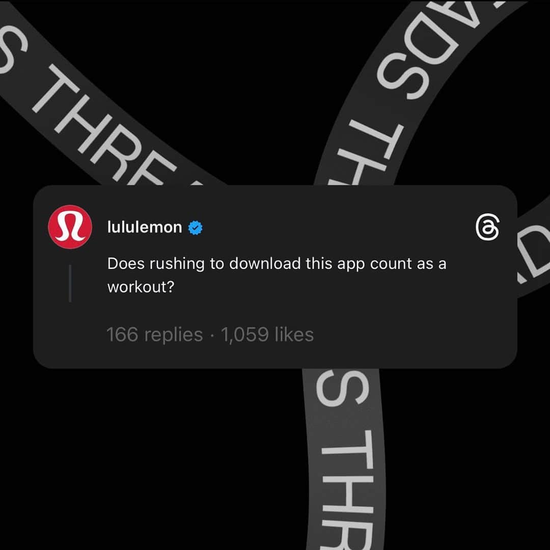 lululemonのインスタグラム：「Meet you on Threads. What do you want to talk about over there? Let us know ⬇️」