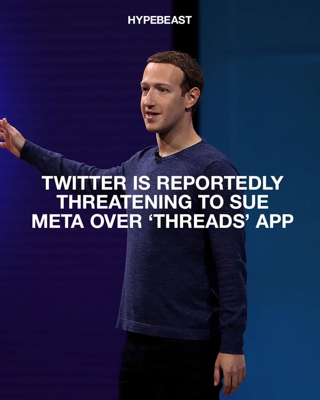 HYPEBEASTさんのインスタグラム写真 - (HYPEBEASTInstagram)「@twitter is reportedly threatening to sue @meta over its new text-based social platform, @threadsapp. The company’s lawyer sent a letter to CEO Mark Zuckerberg accusing him of hiring former Twitter employees to build the app and misappropriating “Twitter’s trade secrets” and other confidential information, news outlet ‘Semafor’ reported.  “Twitter reserves all rights, including, but not limited to, the right to seek both civil remedies and injunctive relief without further notice to prevent any further retention, disclosure, or use of its intellectual property by Meta,” the letter allegedly reads.  Head to the link in bio to learn more about the story. Photo: Justin Sullivan/Getty Images」7月7日 6時33分 - hypebeast
