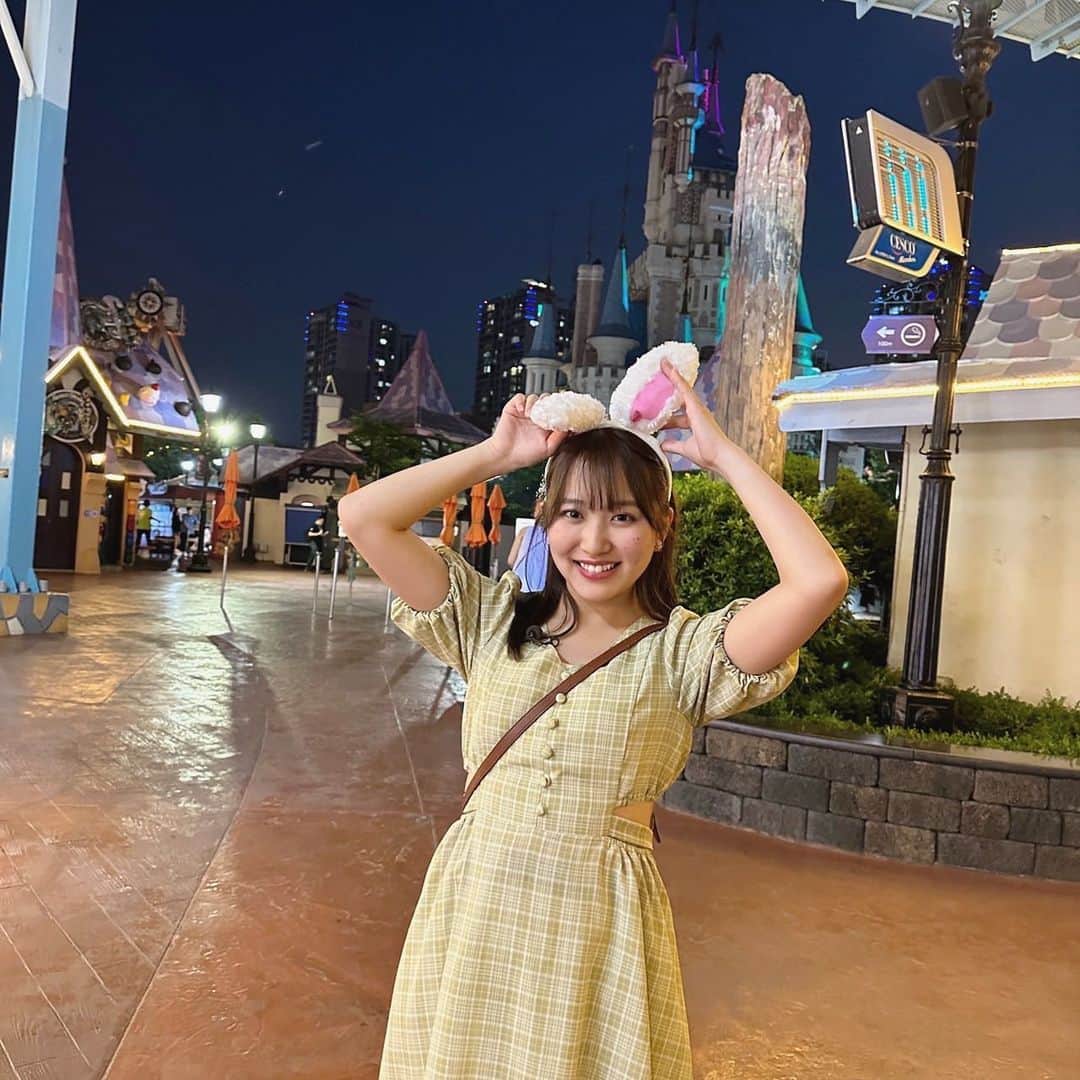 堀くるみのインスタグラム：「🇰🇷 ずっと行ってみたかった ロッテワールドに行けました！ カチューシャの種類もめちゃくちゃあって、どれも可愛かった✨  #ABCテレビ #おはよう朝日土曜日です #おは土 #韓国 #ロッテワールド #堀くるみ #堀のインスタ」