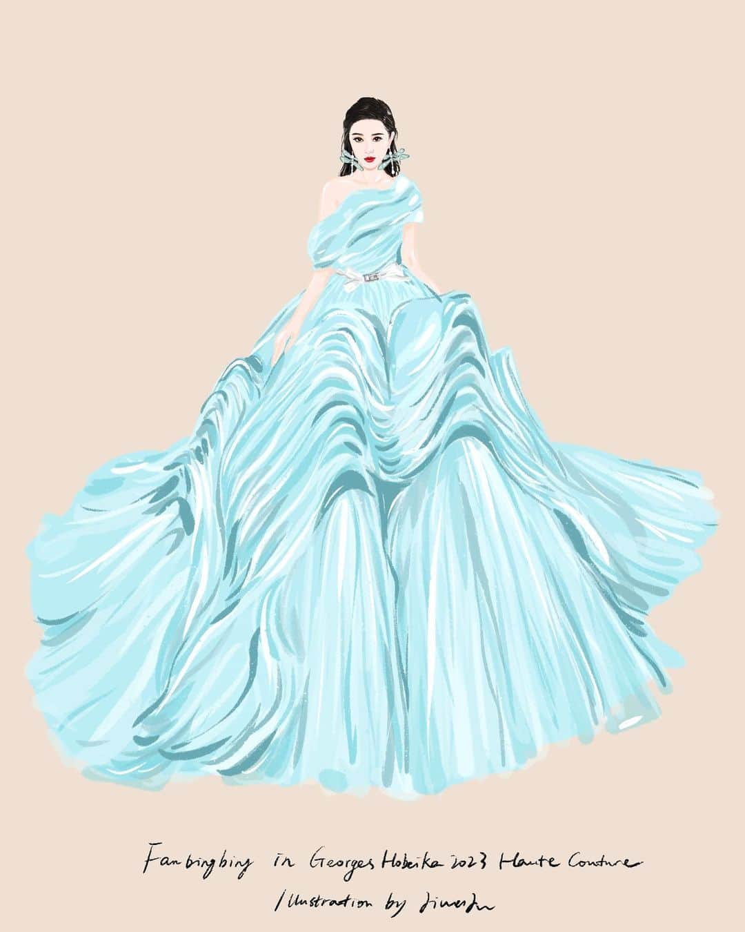 JiweiJWさんのインスタグラム写真 - (JiweiJWInstagram)「@bingbing_fan the stunning moments in Paris Haute Couture fashion week ❤️illustration by JiweiJW #fanbingbing #paris #fashion #hautecouture」7月7日 17時22分 - jiweijw