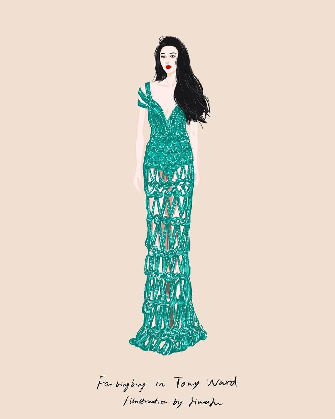 JiweiJWさんのインスタグラム写真 - (JiweiJWInstagram)「@bingbing_fan the stunning moments in Paris Haute Couture fashion week ❤️illustration by JiweiJW #fanbingbing #paris #fashion #hautecouture」7月7日 17時22分 - jiweijw