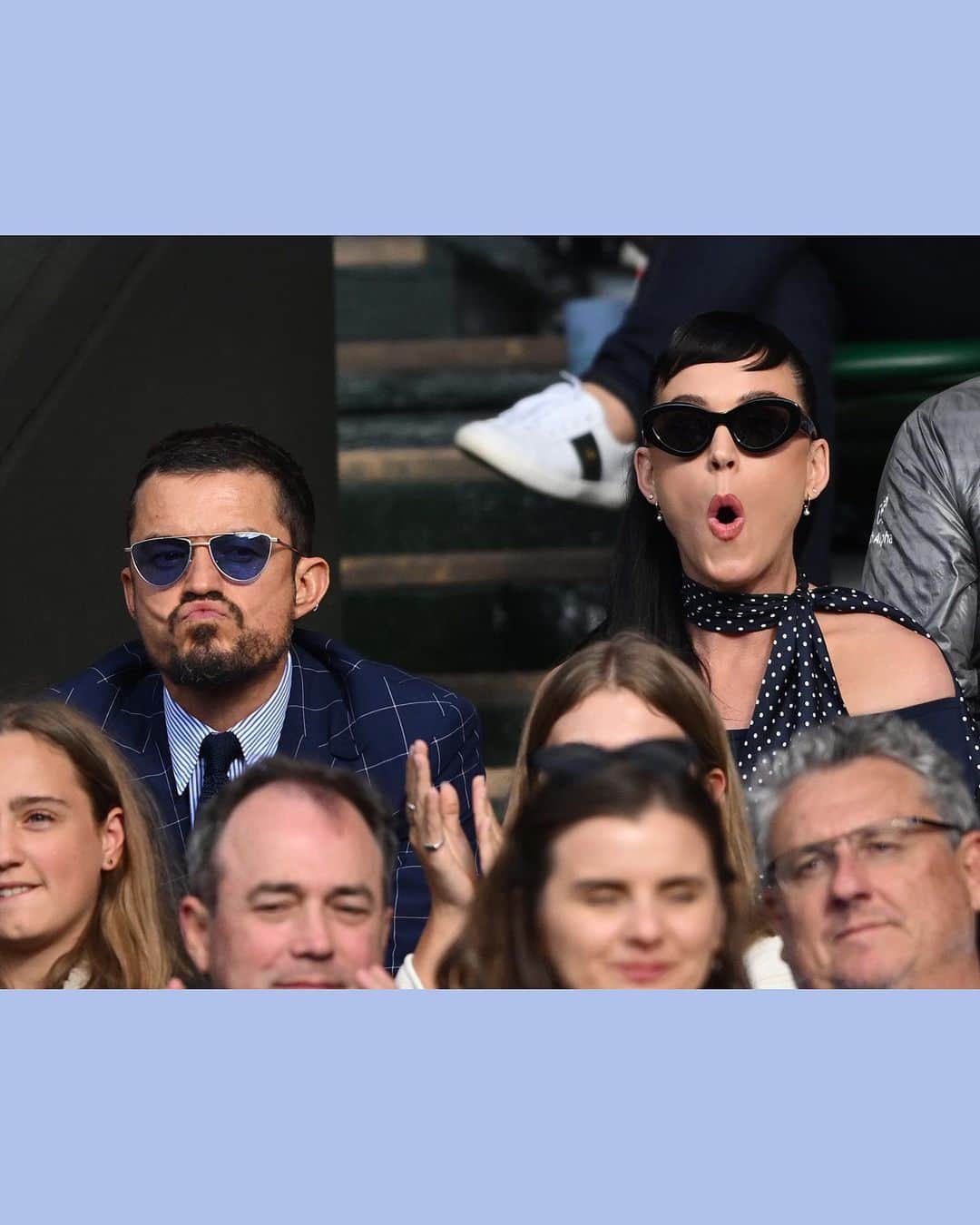 Just Jaredさんのインスタグラム写真 - (Just JaredInstagram)「Katy Perry and Orlando Bloom share a kiss, and show off their relatable reactions, during day three of Wimbledon in London #KatyPerry #OrlandoBloom Photos: Getty, SplashNews」7月7日 10時34分 - justjared