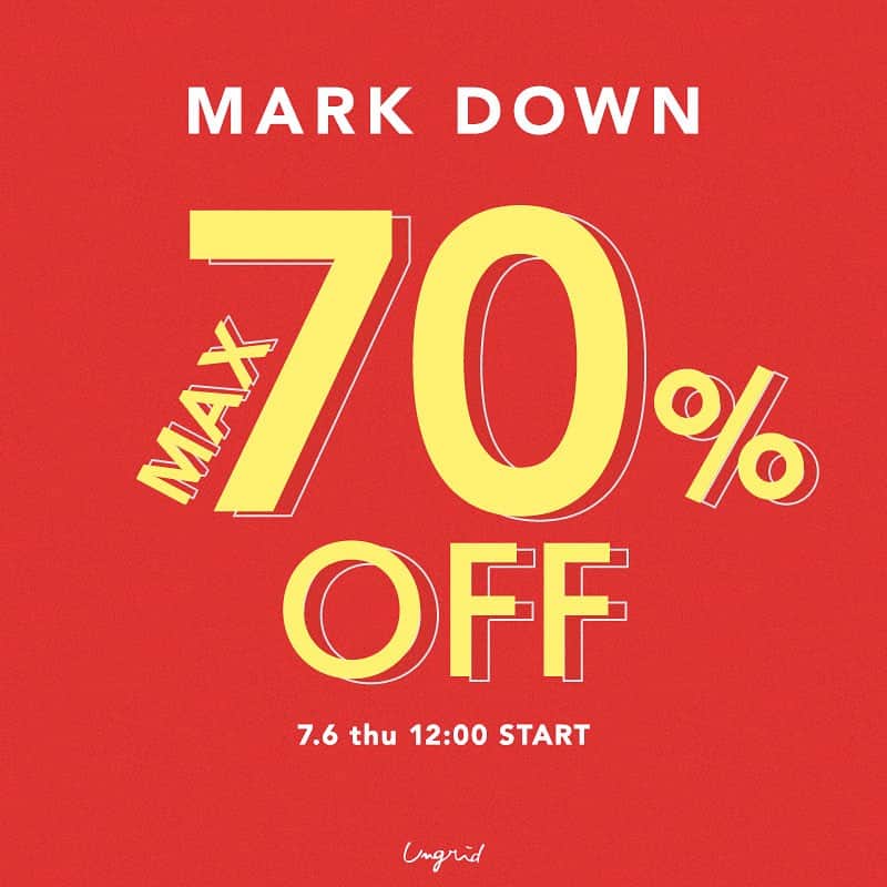 のインスタグラム：「RUNWAY channel fair 📢____ 7.7(fri) 12:00-🎋  最大70%OFF！マークダウン🔥  ＼最大70%OFF／ ✔︎セールアイテム追加！  ＼最大¥2,000OFFクーポン配布⏰／ 7.7(fri) 12:00-7.8(sat) 11:59 ✔︎24時間限定！アプリからのログインで全員対象！  ＼七夕ナイトタイムセール🎋／ 7.7(fri) 19:00-7.8(sat) 00:59 ✔︎夜の6時間限定、セールアイテムがおまとめ買いで20%OFF！  ＼カットソー×カットソー／ 7.6(thu) 12:00-7.9(sun) 23:59 ✔︎ご好評につき再登場🤝 カットソー2点で¥7,000(tax in)  ＼新作もおまとめ買いでおトクに／ -7.12(wed) 23:59 ✔︎2点で10%OFF！  ＼ポイント10倍／ 7.7(fri) 12:00-7.11(tue) 23:59 ✔︎新作全品対象！  この機会お見逃しなく☀️  ーーーーーーーーーーーーーーーーーーーーーーーーーーーー  ☑︎商品詳細は製品タグ or TOPページURLよりチェック  » @Ungrid_official ・ ・ ☑︎全国のスタッフのスタイリングを毎日更新中！  »@Ungrid_staffsnap」