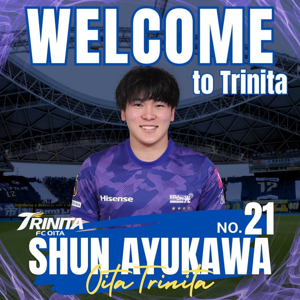 大分トリニータさんのインスタグラム写真 - (大分トリニータInstagram)「🔵🟡Welcome to Trinita  #サンフレッチェ広島 より#鮎川峻 選手が育成型期限付き移籍で加入することが決定しました❗️」7月7日 11時07分 - trinita_official