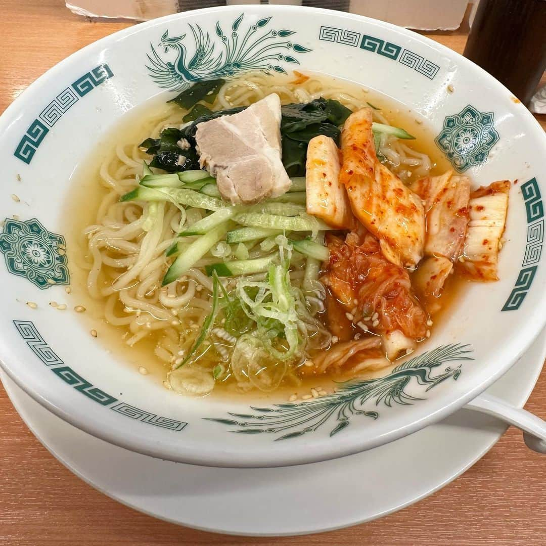 まえちゃんねるさんのインスタグラム写真 - (まえちゃんねるInstagram)「今日のランチは、冷麺。今日はベラボーに暑いね🥵ベラボー  #ランチ #今日のランチ #冷麺 #日高屋 #暑い #ベラボー」7月7日 12時19分 - n_skywalker