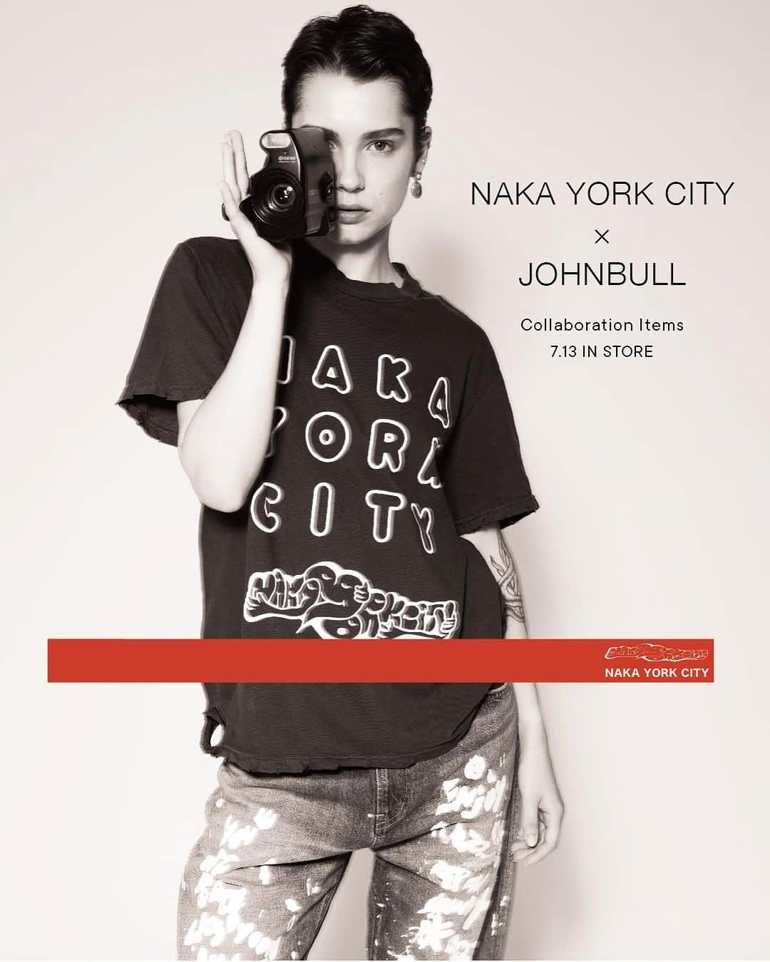 ジョンブルさんのインスタグラム写真 - (ジョンブルInstagram)「. NAKA YORK CITY × JOHNBULL Collaboration Items 7.13 IN STORE ⁡ 造形アーティストとして活躍している【NAKA YORK CITY】瀧本善之さん（@hoshiguratantaki_araya.aka.nyc ）との初のコラボレーションアイテムを7/13（木）にリリースいたします。 今回特別に描き下ろしたグラフィックTシャツやジョンブルのデニムアイテムに瀧本氏が1点1点アートワークを施したスペシャルピースが並びます。 ぜひ贅沢なラインナップをお近くの店舗でご覧くださいませ。 ⁡ ◾️スペシャルデニム、オーバーオール、Gジャンは7/13（木）～以下の3店舗で先行販売いたします。ぜひお早めにお問い合わせください。 【展開店舗】 ・JOHNBULL 表参道店 ・Johnbull Private labo なんば店 ・JOHNBULL HEAD HARBOR ⁡ ◾️Tシャツ4型はJOHNBULL直営店全店で展開いたします。 オンラインストアは7月中旬～下旬頃販売予定です。 ⁡ ◾️アーティスト瀧本善之氏在店イベント 7/15(土)16(日)：JOHNBULL 表参道店 @johnbull_omotesando 7/22(土)23(日)：JOHNBULL HEAD HARBOR @johnbull_head_harbor   特集ページ https://www.privatelabo.jp/contents/feature/naka-york-city-x-johnbull-collaboration-items-7-13-in-store/    #NAKAYORKCITY #JOHNBULL #johnbullprivatelabo #johnbull #printT #painting #collaboration #ジョンブル #ジョンブルプライベートラボ   @hoshiguratantaki_araya.aka.nyc  @johnbull_private_labo @johnbull_private_labo_mens @johnbull_private_labo_womens」7月7日 14時40分 - johnbull_private_labo