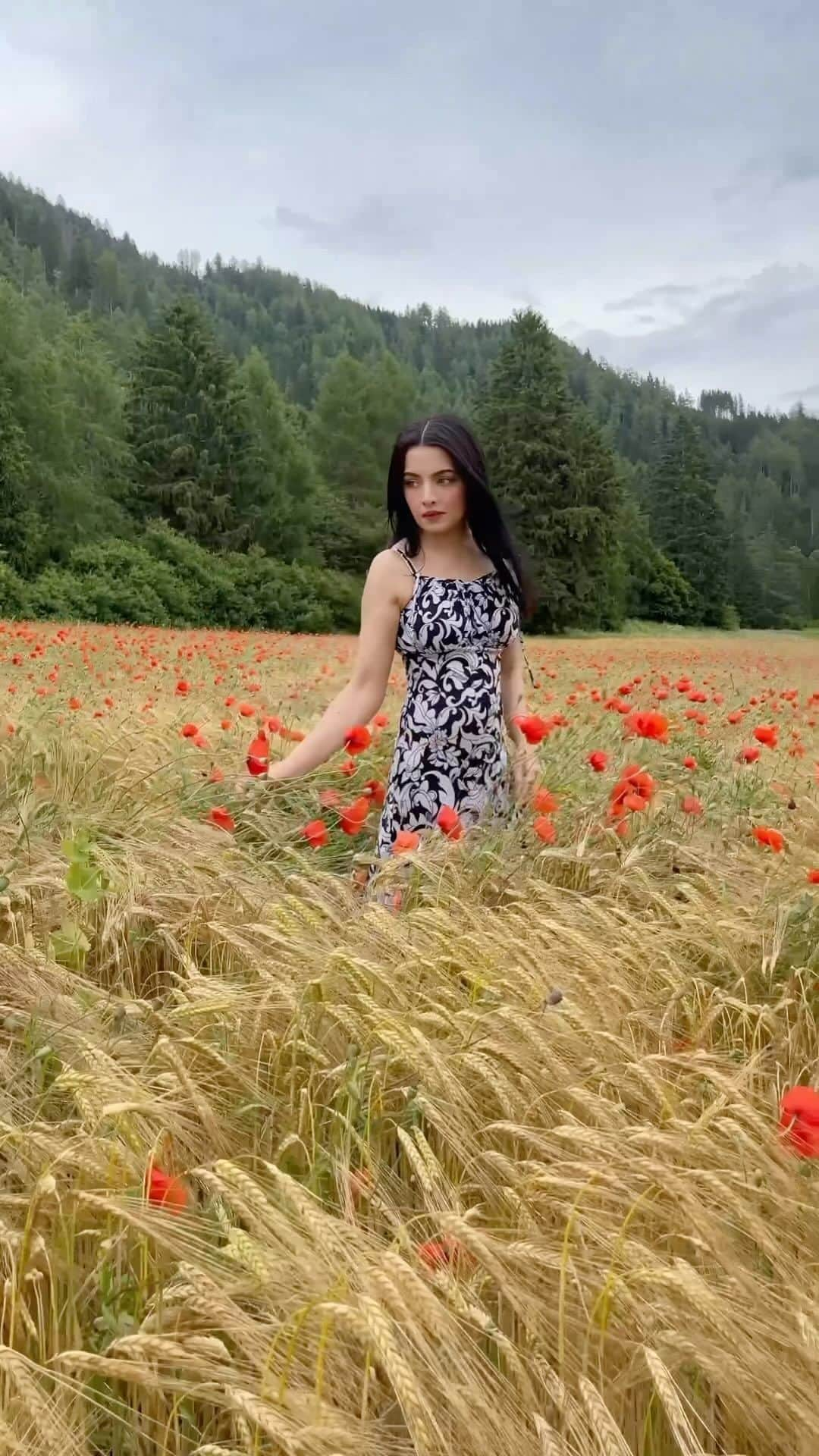 セリーナ・ジェイトリーのインスタグラム：「“If everything around you seems dark… look again, you may be the LIGHT.” Relationship to self must come before everything else … Love & Respect yourself first ♥️!!   #celinajaitly #celina #celinajaitley #austria #österreich #austriangirl #indiangirl #bollywood #flowerfields #poppies #naturelovers」