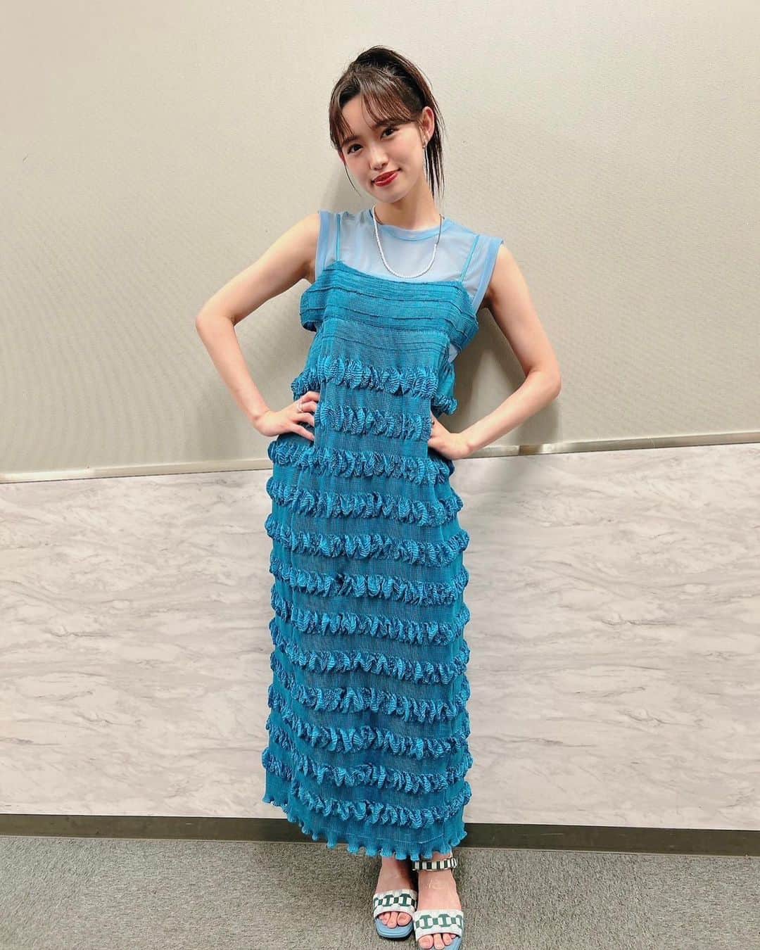 のインスタグラム：「七夕🎋 ハマダ歌謡祭のお衣装、夏な感じでかわいかった〜 今夜　19:00〜TBS  です！」