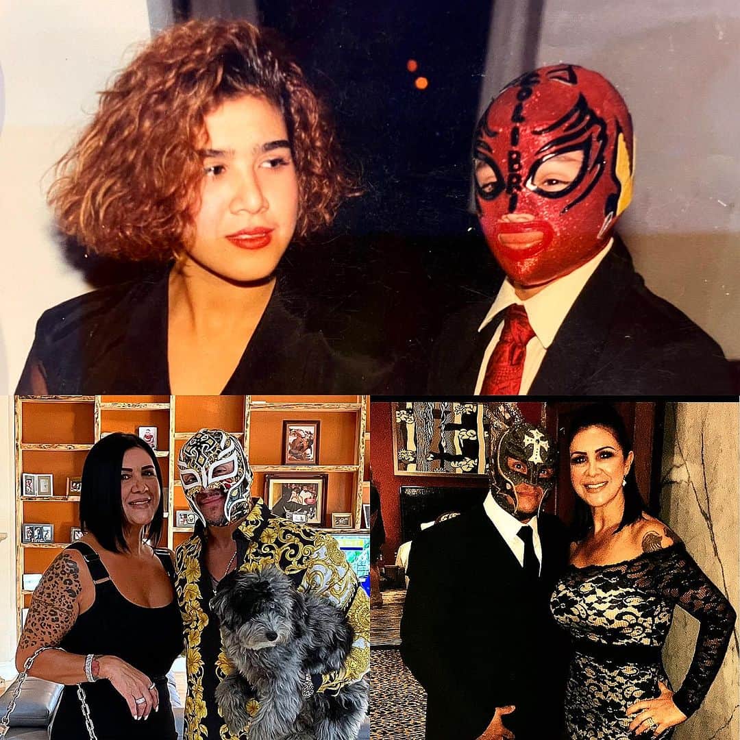 レイ・ミステリオ・ジュニアのインスタグラム：「🩷@619reyna 🩷 Feliz Cumpleaños Bebé Siento mucho que no estoy en casa el día de hoy pero quiero que sepas que le doy gracias a Dios por darte un año más de vida y llena de salud, le doy gracias a Dios por esta familia tan hermosa que has formado mas tú que yo. Eres un ser único existente que sé merece el mundo entero por el gran amor que entregas cada ves que conectas con alguien pero principalmente conmigo.  Yo de 15 y tu de 17 cuando nos conocimos, “Am🩷r a primera vista”  Cliché,,,,,pero si lo fue !!   Y desde entonces mi amor crece por ti día a día sin tener fin!  Bendecido al mil por tenerte a mi lado y porque honestamente tienes requeteeee todas las cualidades y mucho mas que un hombre buscaría en una mujer.  Mi carera no sería lo que es sin ti y mi vida no evoluciona sin ti y aunque hoy se te celebra a ti con amor y regalos,,,, Dios me dio a mi un regalo hoy, el regalo más grande del mundo, “A ti “!!! #fKn❤️u Te Am🩷🩷🩷 Bebé! Quiere que le ponga  🎼 🎵 🎶 #HappyBirthdayMy🩷」