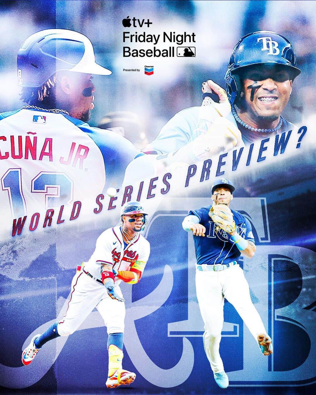 MLBさんのインスタグラム写真 - (MLBInstagram)「The best team in the AL faces the best team in the NL. Is this your 2023 #WorldSeries preview?  Watch @RaysBaseball take on the @Braves at 6:40 pm ET on Apple TV+. #FridayNightBaseball」7月8日 3時02分 - mlb