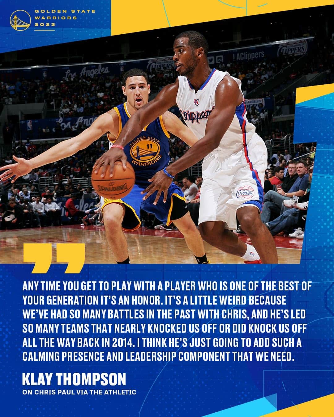 ゴールデンステート・ウォリアーズのインスタグラム：「The Warriors and Chris Paul have a lot of history. Now, they're writing it together.」