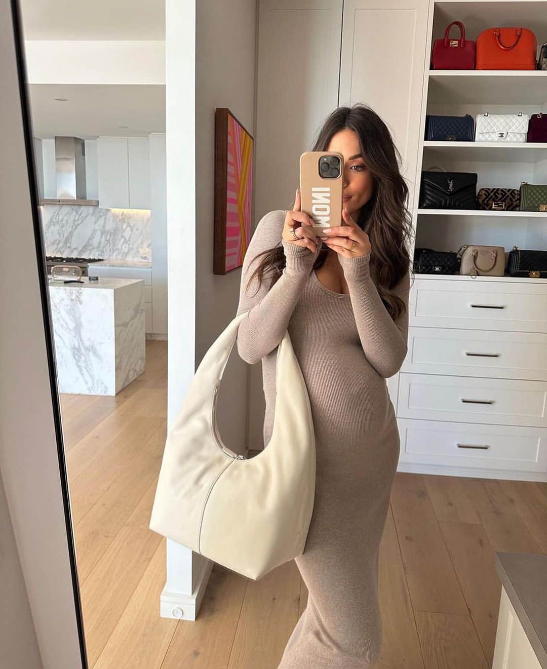 KOOKAI のインスタグラム：「We love @monika_rad in the Dua Midi Dress in oak marble •• Available in boutiques and online #kookai」