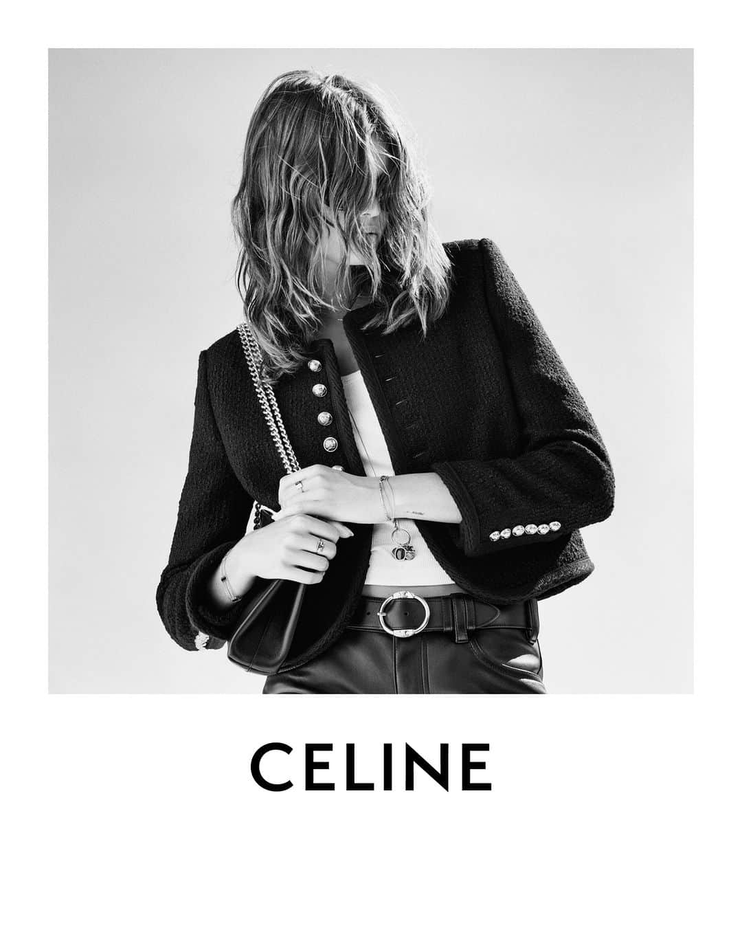 Celineさんのインスタグラム写真 - (CelineInstagram)「CELINE AT THE WILTERN​ AGE OF INDIENESS​ ​ CELINE 17​ WOMEN WINTER 23​  CELINE NEWSPAPER TRIOMPHE BAG​  CELINE CHASSEUR JACKET​  COLLECTION AVAILABLE NOW IN STORES AND ON CELINE.COM ​  KAIA​ @HEDISLIMANE PHOTOGRAPHY​ ​ LOS ANGELES​ JANUARY 2023​ ​ #CELINEBYHEDISLIMANE」7月7日 18時56分 - celine