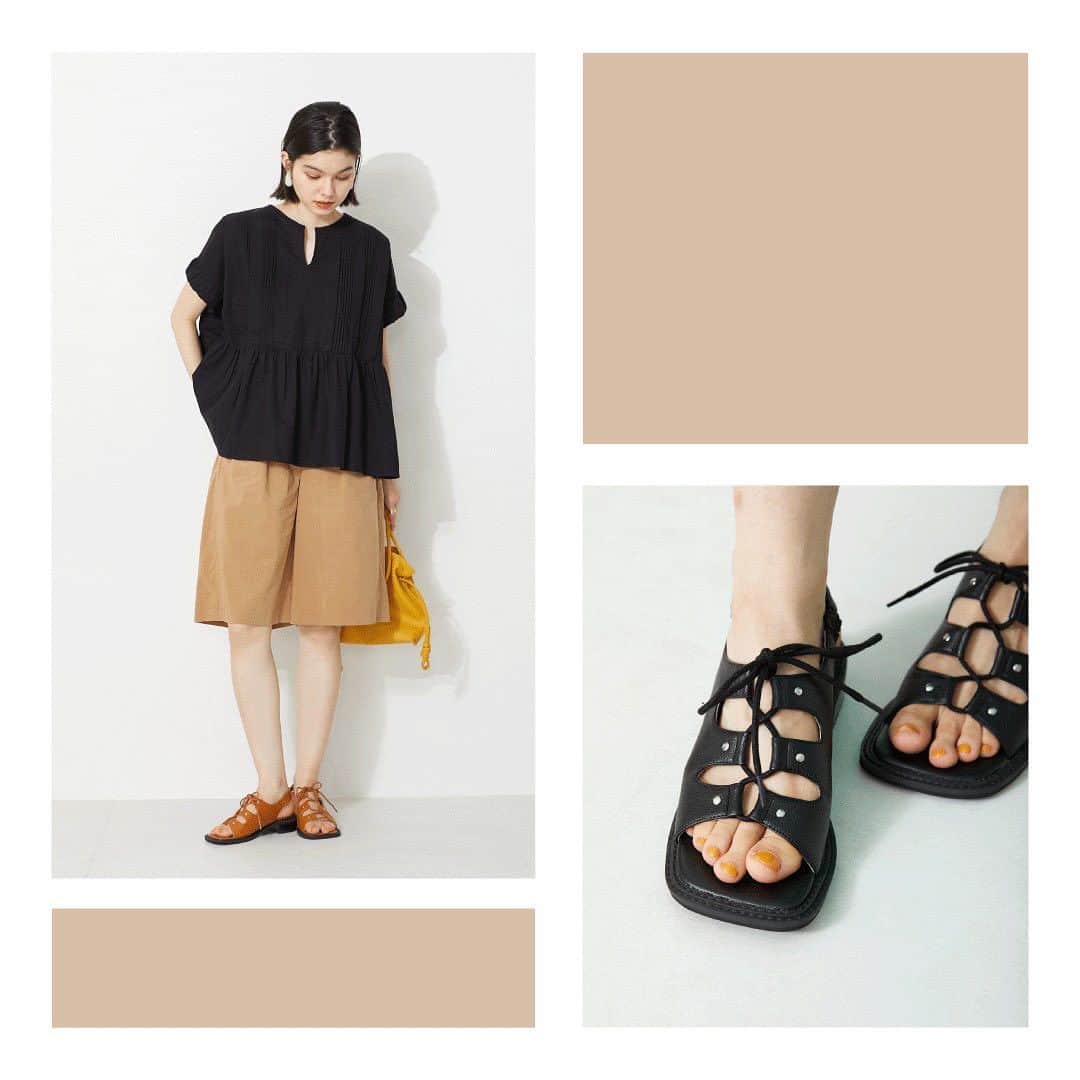 orientaltrafficのインスタグラム：「・ 【PICK UP ITEM】 ⁡ ⁡ ■レースアップバックストラップサンダル/31249 ¥7,500 ⁡ 〈ORiental TRaffic〉 大胆なレースアップのディテールが目を引く主役級アイテム。ワイドなスクエアトゥや2重に巻いたオーバーサイズのコバデザイン、スタッズをアクセントに効かせる事でカジュアルになりすぎず、モードな雰囲気に仕上がる1足。 ⁡ heel : 3.2cm color : BLACK,CAMEL SIZE : S〜LL ⁡ ----------------------------------- 店舗,ONLINE STOREにて お得なSUMMER SALEを開催中🍧 トレンドアイテムや新作のサンダルが お得にGETできるチャンス🏃‍♀️‼︎ ぜひcheckして下さい♪ ----------------------------------- ⁡ ⁡ #orientaltraffic#オリエンタルトラフィック #ortr#ortr2023ss#靴#shoes#新作#pumps#パンプス#sandals#サンダル#2023SS#2023ss#トレンド#preorder#ootd#fashion#new#newarrival#newin#apparel#コーディネート#LOOK#look#sale#SALE」
