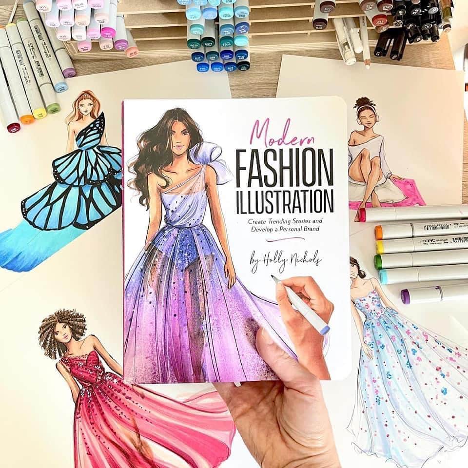 Holly Nicholsさんのインスタグラム写真 - (Holly NicholsInstagram)「Book Announcement! My book, “Modern Fashion Illustration” is available for preorder! I’m so happy she’s back! New publisher, slightly new title! So grateful to @pagestreetpublishing for bringing this back to life, and for all who have waited! Preorders help authors immensely, it would mean the world if you head to the link in my bio! #fashionillustration #illustration #illustrator #illustrationartists #copic #copicmarkers #modernfashionillustration #hnicholsillustration」7月7日 19時55分 - hnicholsillustration