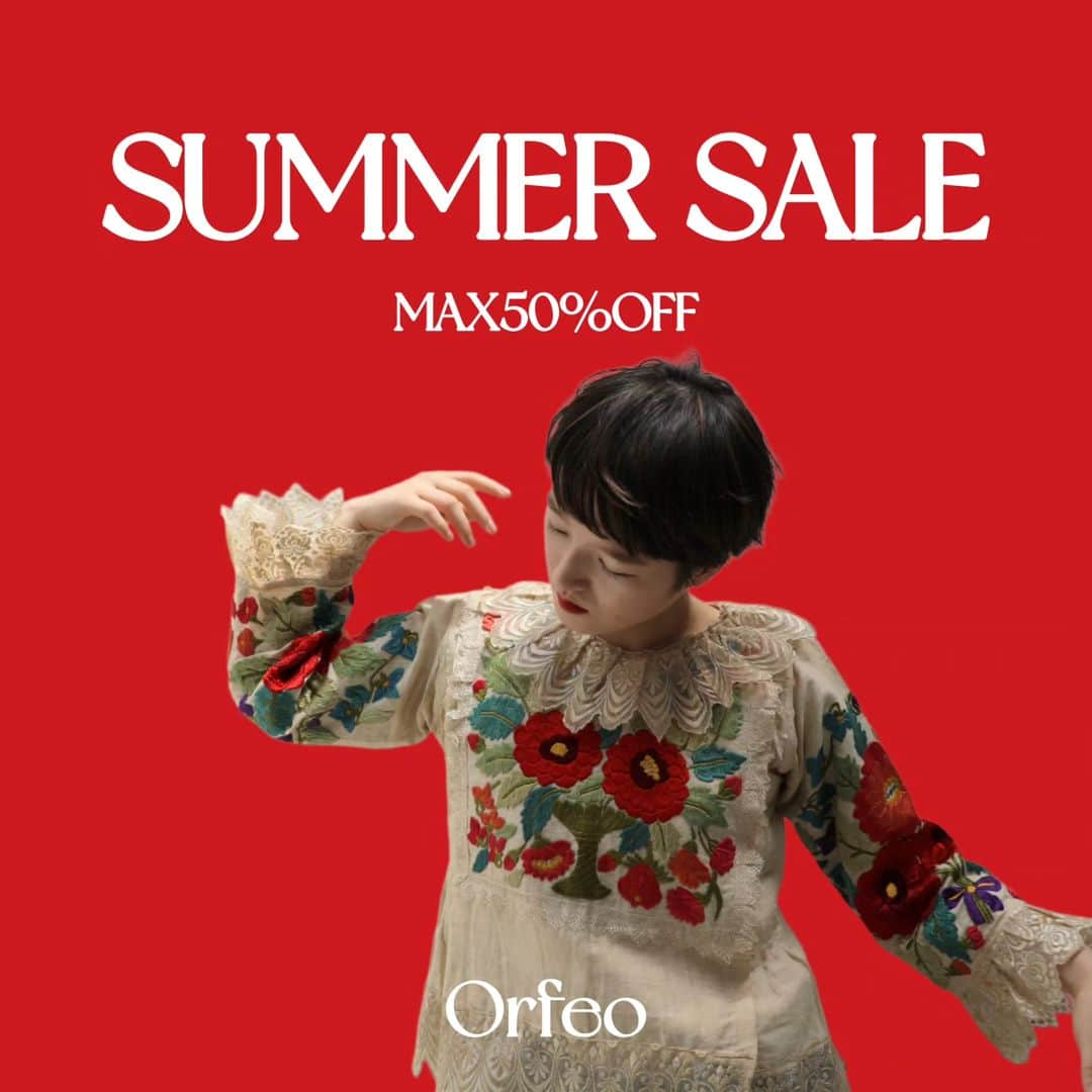 吉祥寺 古着屋 Orfeoのインスタグラム：「. ●●SUMMER SALE●● . 明日7/8(Sat.)START  ☆MAX50%OFF!☆ . . .  #orfeo #kichijoji #tokyo #vintage #used #fashion #coordinate #outfit #オルフェオ #吉祥寺 #東京 #古着 #古着屋 #ヴィンテージ #レディース古着 #吉祥寺古着屋 #コーディネート . . . お問い合わせはインスタグラムのプロフィール掲載のメールアドレスにお願いいたします。コメント、DMでのお問い合わせは受け付けておりませんのでご了承ください。 店頭に出ていないONLINE SHOPの商品もご購入頂けます。気になる商品がございましたら店頭スタッフにお気軽にお声掛けください。」