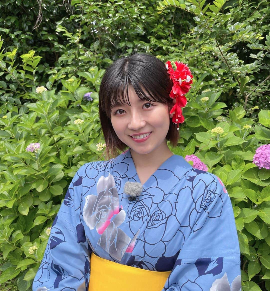 磯原杏華のインスタグラム：「七夕🎋 今年はもう一回くらい 浴衣チャンスあるかも？🤫  #七夕 #浴衣 #夏祭り」