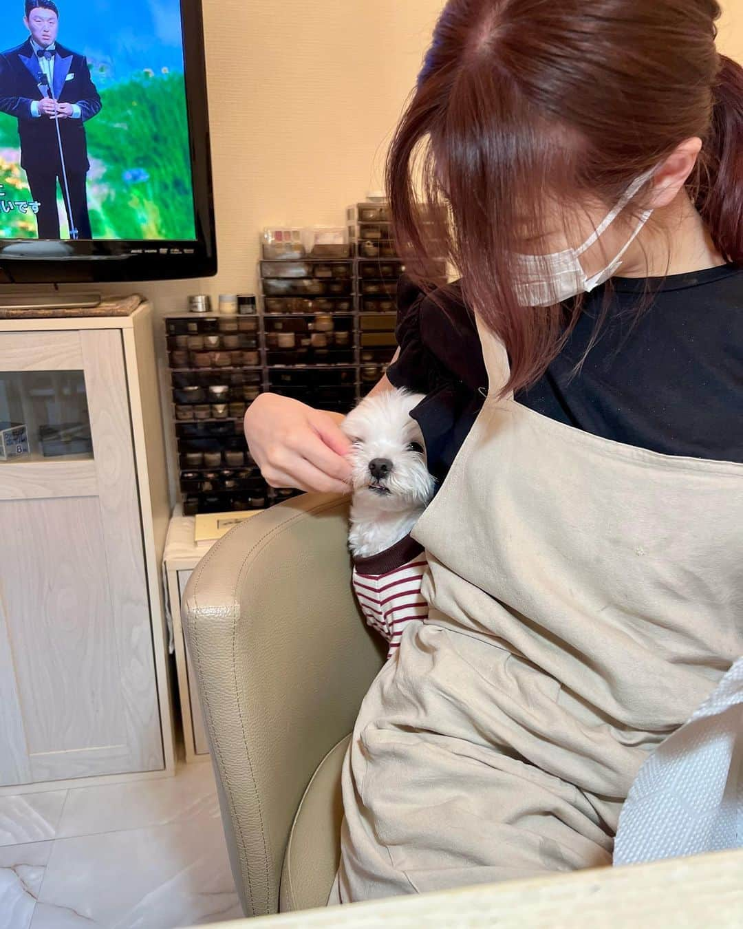 森彩香さんのインスタグラム写真 - (森彩香Instagram)「🐶🤍 毎月のたのみち🫶🏻🫶🏻 ふうとろ癒しすぎ🥹🩵 　　 ネイルの写真今度載せよっと⤴︎ 　　 　　 　　 　　 .」7月7日 21時44分 - ayarin_6v6