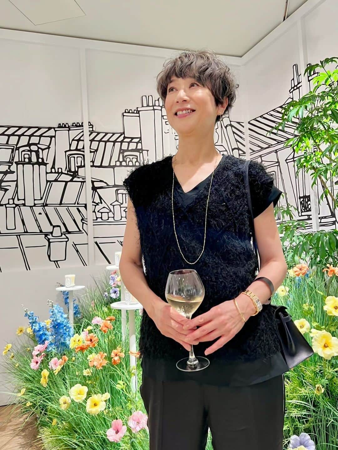 黒田知永子のインスタグラム：「. DIPTYQUEのPOPUPイベント  「Un Air de Paris（アン エール ドゥ パリ）」 いい香りに包まれます🩵  7/7〜17まで BA-TSU ART GALLERY  #diptyque  @diptyque  #unairdeparis #黒田知永子 #chiekokuroda」
