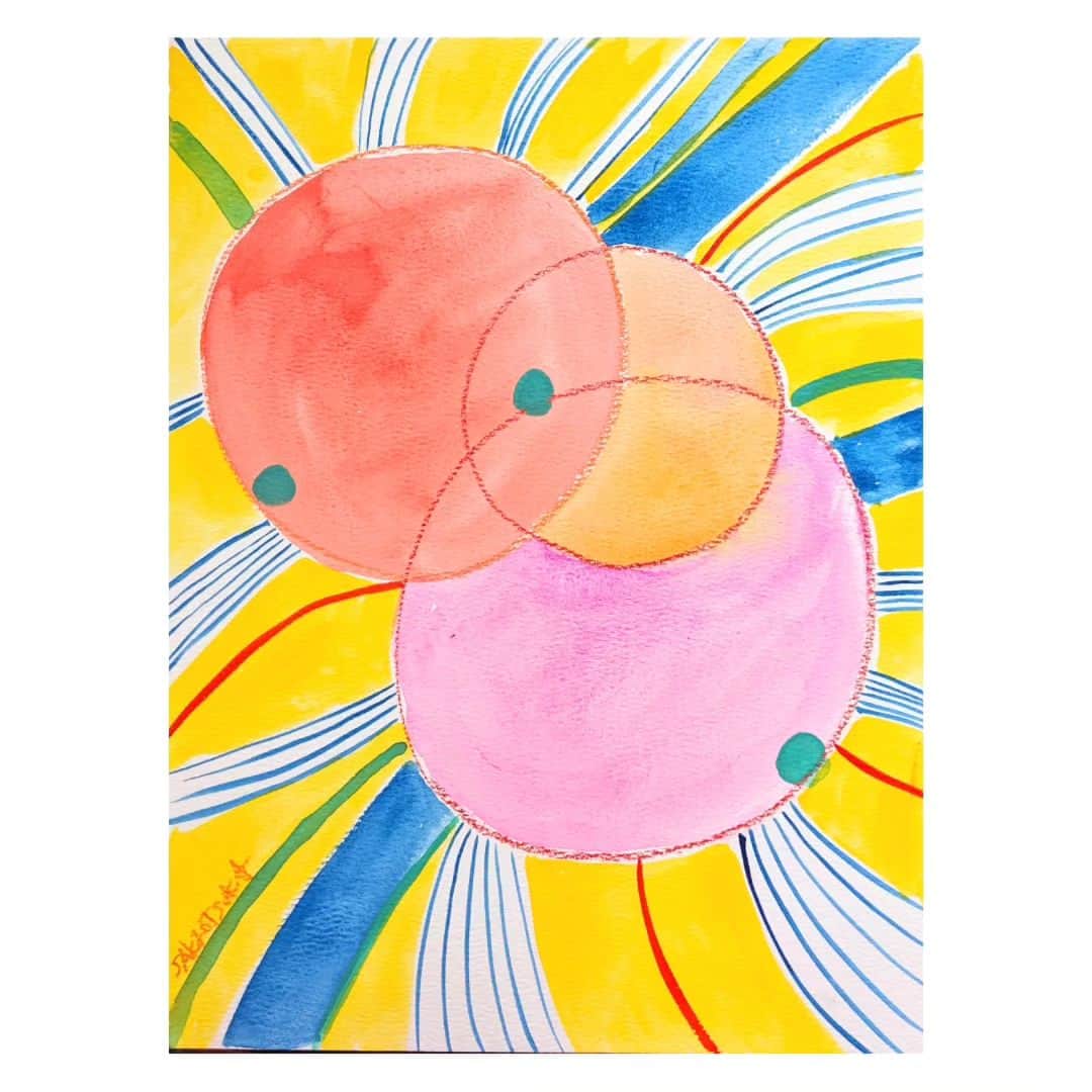 大塚咲のインスタグラム：「ヨーヨーみたいにみえてきた  #art #絵」