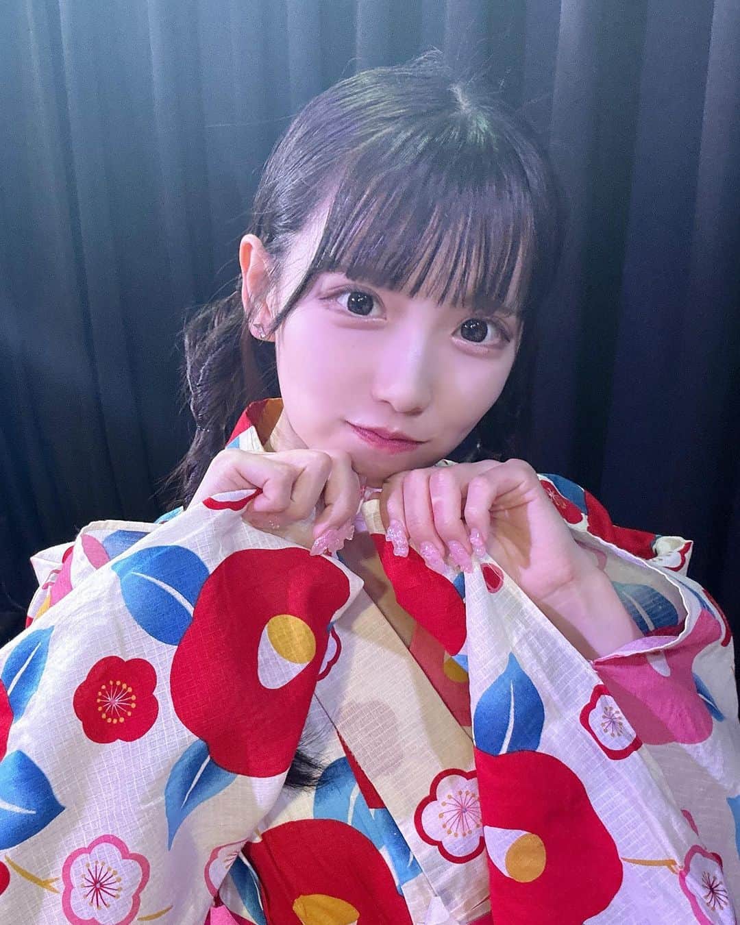 のインスタグラム：「. 七夕の日🎋 . #浴衣アレンジ #浴衣　#黒髪ヘアアレンジ #シースルーぱっつん」