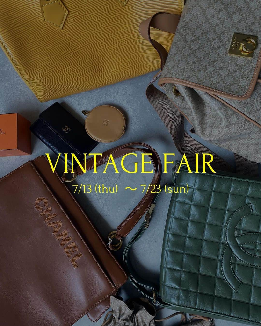 Ameri VINTAGE LUMINE SHINJUKUさんのインスタグラム写真 - (Ameri VINTAGE LUMINE SHINJUKUInstagram)「. 【VINTAGE FAIR開催！！】 いつもAmeri VINTAGE新宿店をご利用いただき誠にありがとうございます。  VINTAGE FAIR開催のお知らせです！！  7/13(木)-23(日)の期間、 VINTAGEアイテムをご購入いただくと、 アプリポイントが2倍に！  この期間に合わせてバッグ、アクセサリー、腕時計など、 たくさんのアイテムを入荷しておりますので、 ぜひ店頭でご覧になってください♪  皆様のご来店お待ちしております。  ※店舗通販でのご利用も可能でございます。 （対象商品通販利用可能期間は店舗により異なりますので、各店舗へお問い合わせください） ※WEBでの開催はございません。  @amerivintage #amerivintage  #ameri #ameri_staffsnap #vintage」7月7日 22時43分 - ameri_shinjuku