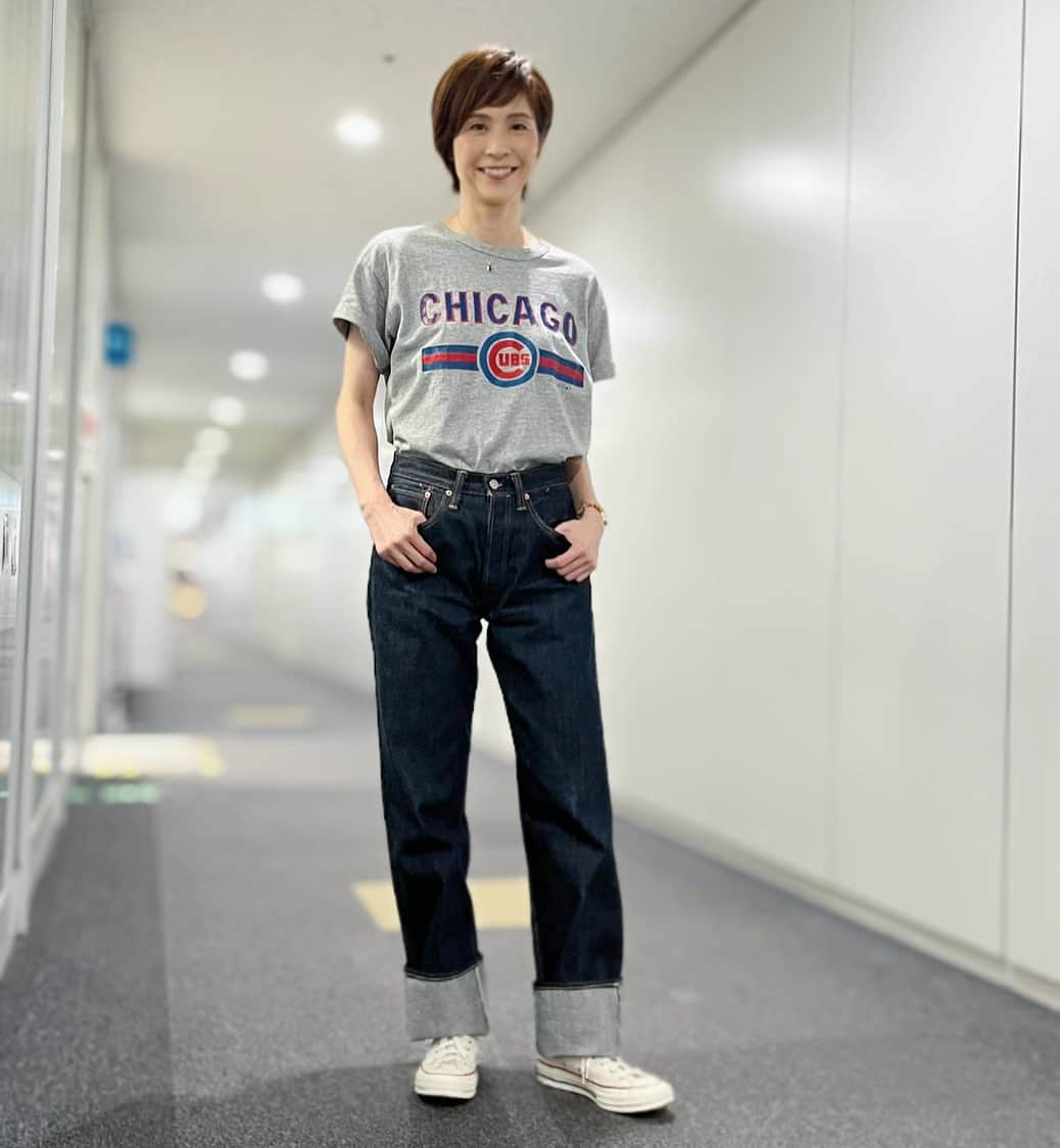 今村涼子さんのインスタグラム写真 - (今村涼子Instagram)「#古着コーデ#古着tシャツ  #baseballtee  #デニム#シュガーケーン #大人古着#大人古着女子」7月22日 20時05分 - ryoko.imamu