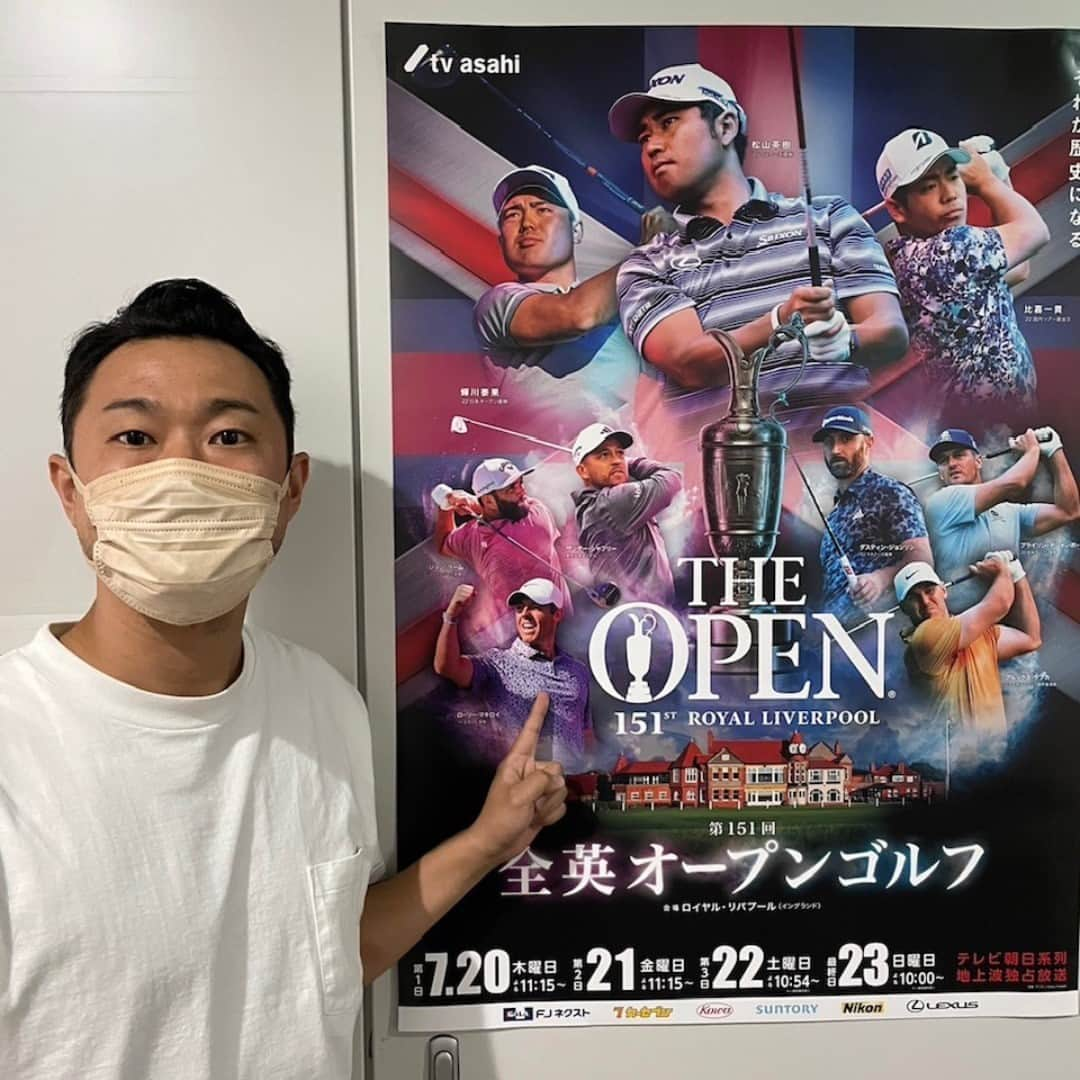 テレビ朝日アナウンサー公式さんのインスタグラム写真 - (テレビ朝日アナウンサー公式Instagram)「よる１１時００分からは #全英オープンゴルフ 「舞台はロイヤルリバプール。 ビートルズ誕生の地としても有名な場所です。 リンクスコースはまさに「Let it be」 「あるがまま」のコースを攻略するのは果たして！？ #野上慎平 」」7月22日 21時00分 - tvasahi_announcers