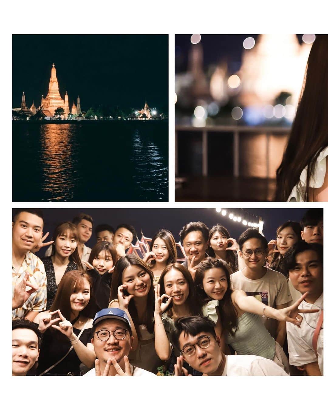 s ᴇ  ɴ ᴋ ᴄのインスタグラム：「Thanks Eve for the arrangement for our tree dinner in Bangkok! ☘️🤍 A bit rush but full of photo spots 😆 Still amazed to meet you guys abroad🤩」