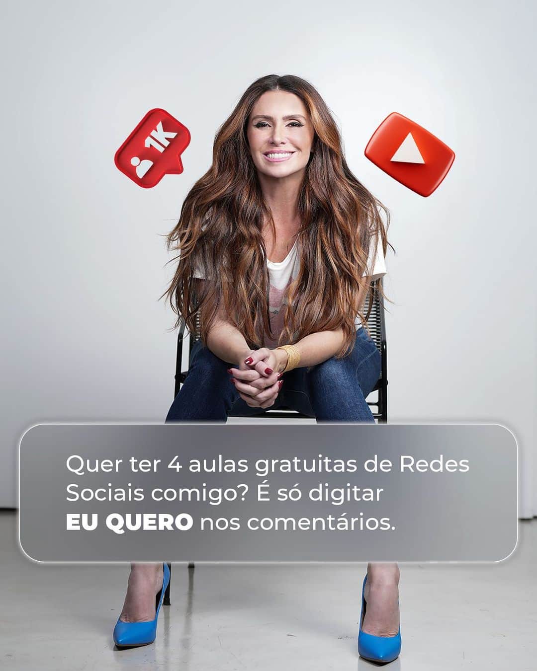 Giovanna Antonelliのインスタグラム：「Digite EU QUERO aqui nos comentários, que eu vou mandar no seu direct o convite pro evento:  O Poder das Redes: * 4 aulas gratuitas e você vai aprender as principais estratégias para ganhar seguidores, engajamento e autoridade nas redes sociais.  Te espero lá 😉」