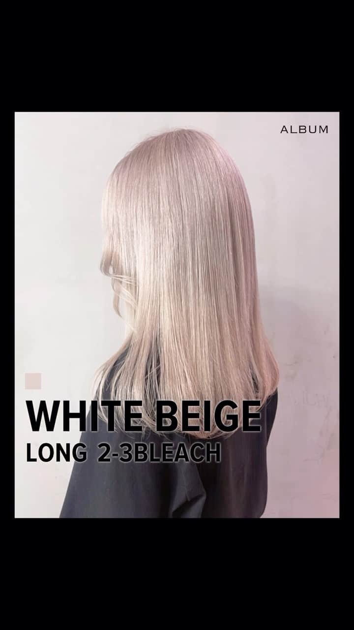 のインスタグラム：「✔ALBUM HAIR CATALOG 【 #white 】  - - - - - - - - - - - - - - -  完全保存版！ALBUMのオリジナルヘアカタログです！ 美容室のオーダーの時にきっと役に立つ！ ぜひ保存して「こんな感じにしてください！」に 使っちゃおう。お気に入りのスタイルを見つけたら是非 いいね・保存してカウンセリング時にご提示ください！  何かご不明点がございましたら お気軽にコメントください。  - - - - - - - - - - - - - - -  cut ¥2,900~ cut + color ¥4,800~ cut + double color ¥14,800~ etc... ※店舗により料金が異なります。  - - - - - - - - - - - - - - -  《求人募集》 ALBUMでは店舗拡大のため 随時スタッフを募集しております！ 「トレンドヘアーを、毎月通える価格で提供。」が コンセプトのサロンです。 めまぐるしく変化する 世の中のトレンドを素早くキャッチし、 誰にでも手の届くお手ごろなプライスで 毎月通えるサロンを目指しております。  《業務内容》 ①正社員スタイリスト ②業務委託スタイリスト ③中途アシスタント  《応募方法》 ALBUM公式Instagram TOPページに 記載されております URLからご応募くださいませ。 www.album-hair.com/recruit  - - - - - - - - - - - - - - -  【お問い合わせ先】 ALBUM OFFICE TEL / ‪03-6712-5547‬ FAX / ‪03-6712-5548‬ MAIL / info@album-hair.com  ALBUM（ @album_hair ）  #ヘアカラー #カラー #ハイトーンカラー #ブロンドベージュ #ホワイトブロンド #ホワイトヘアー #ホワイトカラー #ホワイトベージュ #ホワイトグレージュ #ミルクティーブロンド #ミルクティーベージュ #ミルクティーベージュカラー #ミルクティーグレージュ #ミルクティーカラー #ベージュ #シアベージュ #ハイトーンベージュ #ベージュカラー #ヘアカタログ #夏カラー #東京美容室 #blonde #whitehair #染髮 #染髮推薦 #헤어컬러 #헤어컬러링 #สีผม」